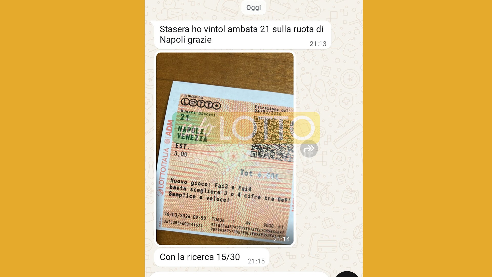Vincita Marzo 2026