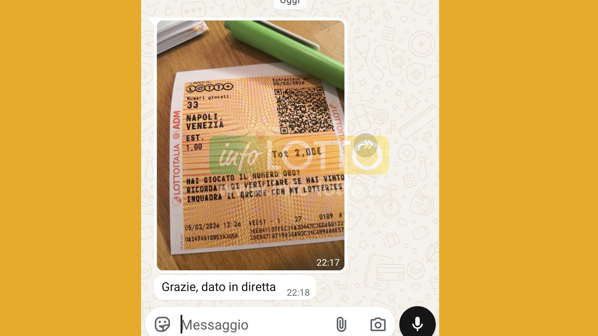 Vincita Marzo 2026