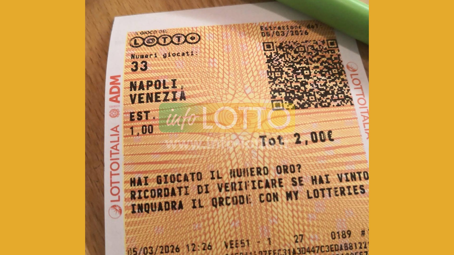 Vincita Marzo 2026