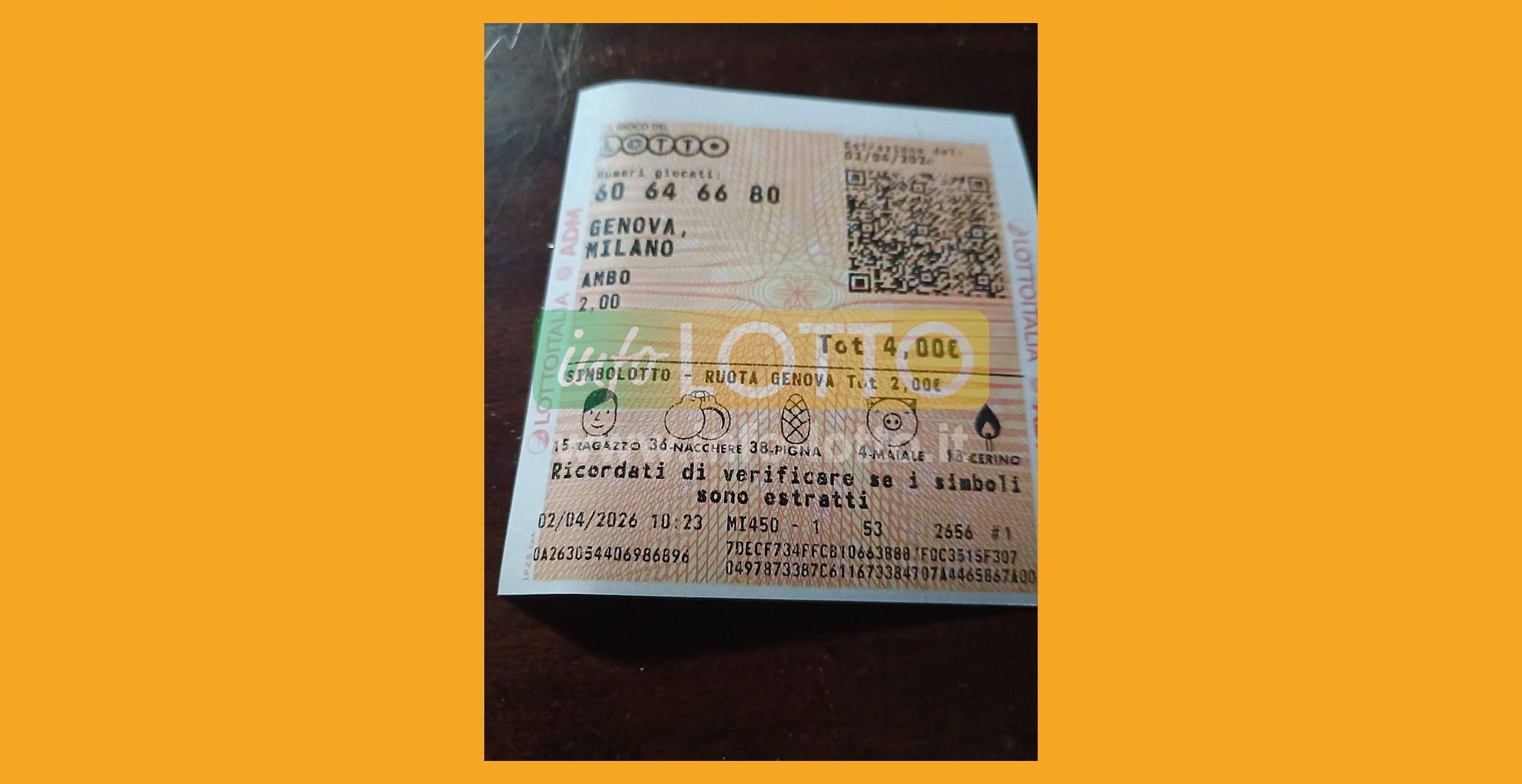 Vincita Aprile 2026