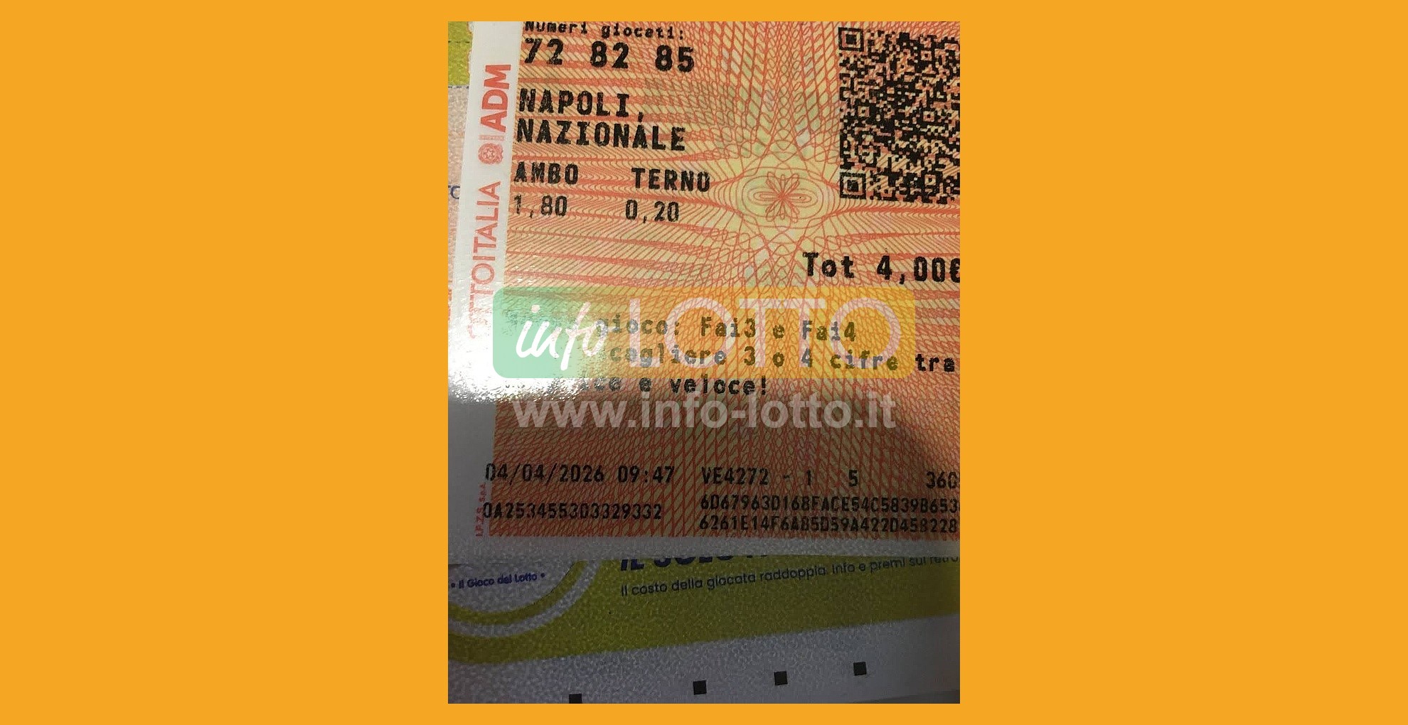 Vincita Aprile 2026
