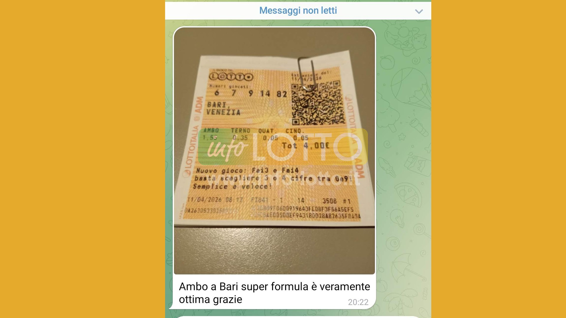 Vincita Aprile 2026