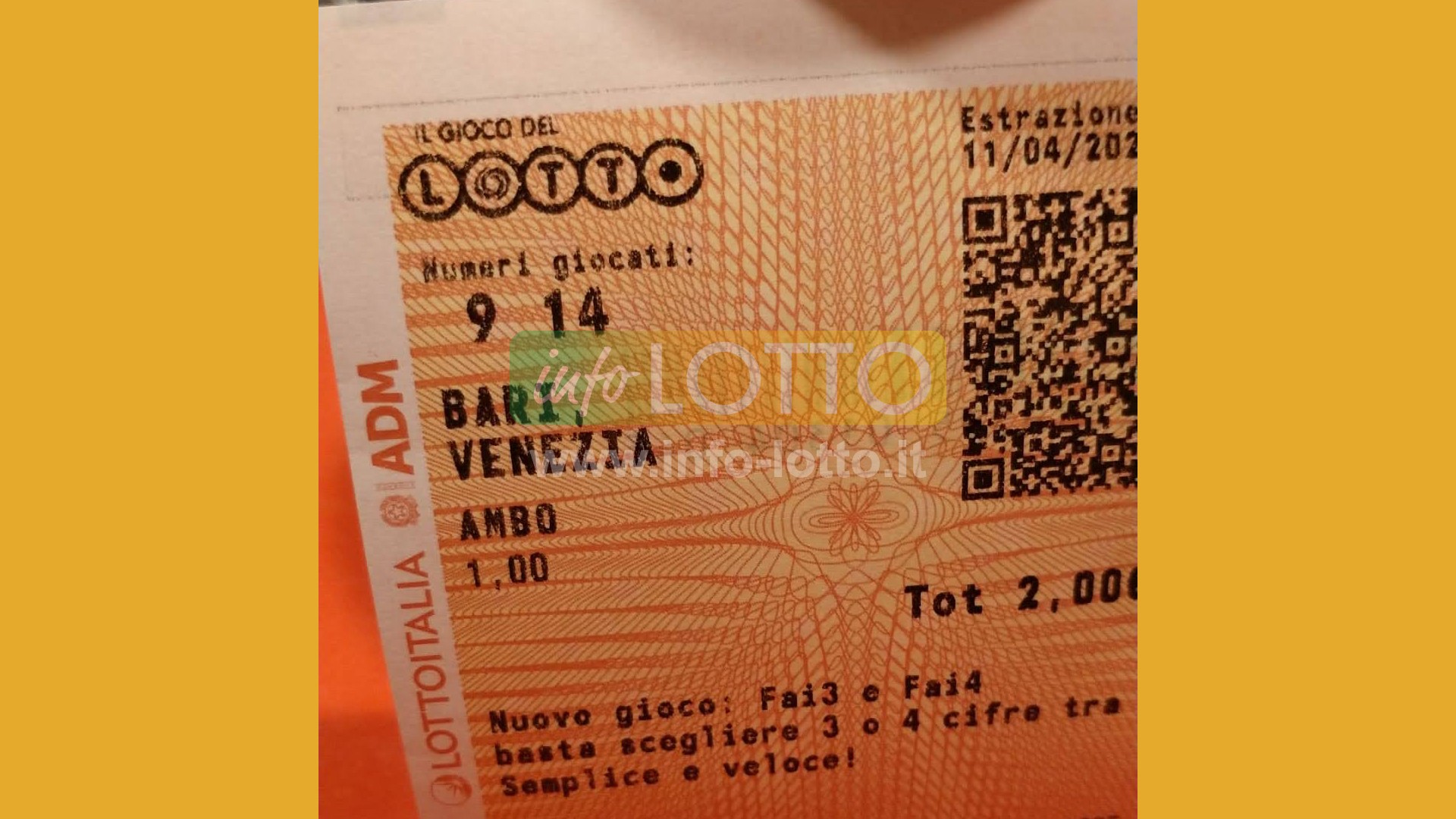 Vincita Aprile 2026