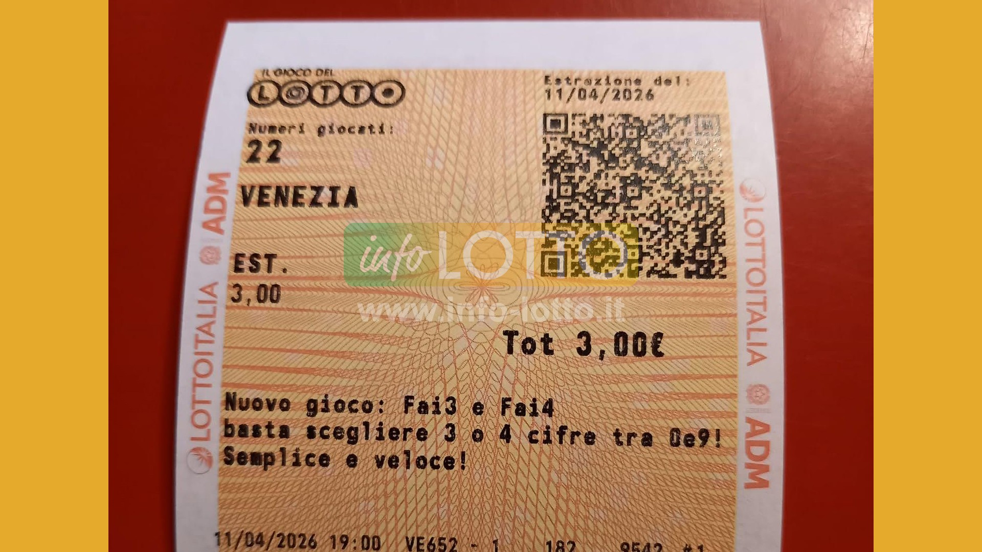 Vincita Aprile 2026