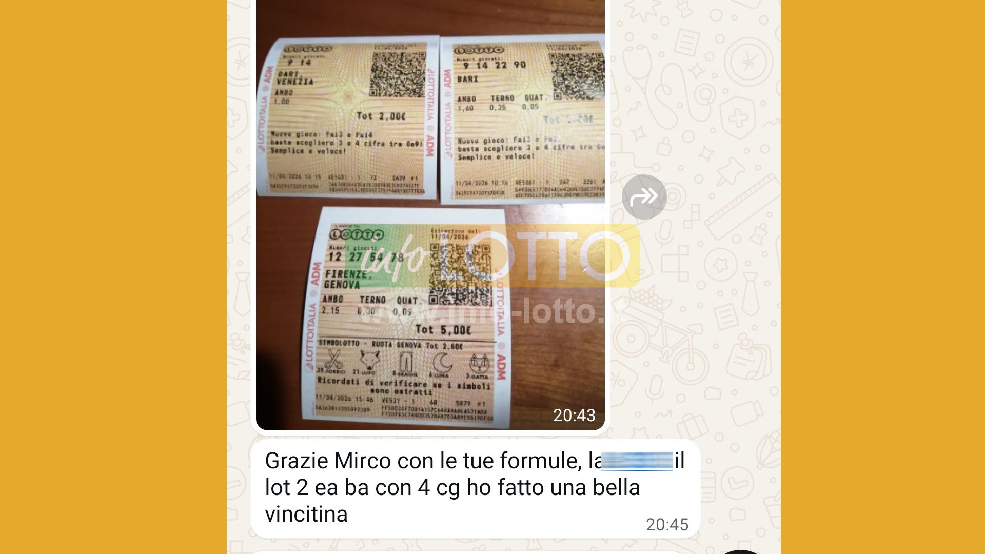 Vincita Aprile 2026