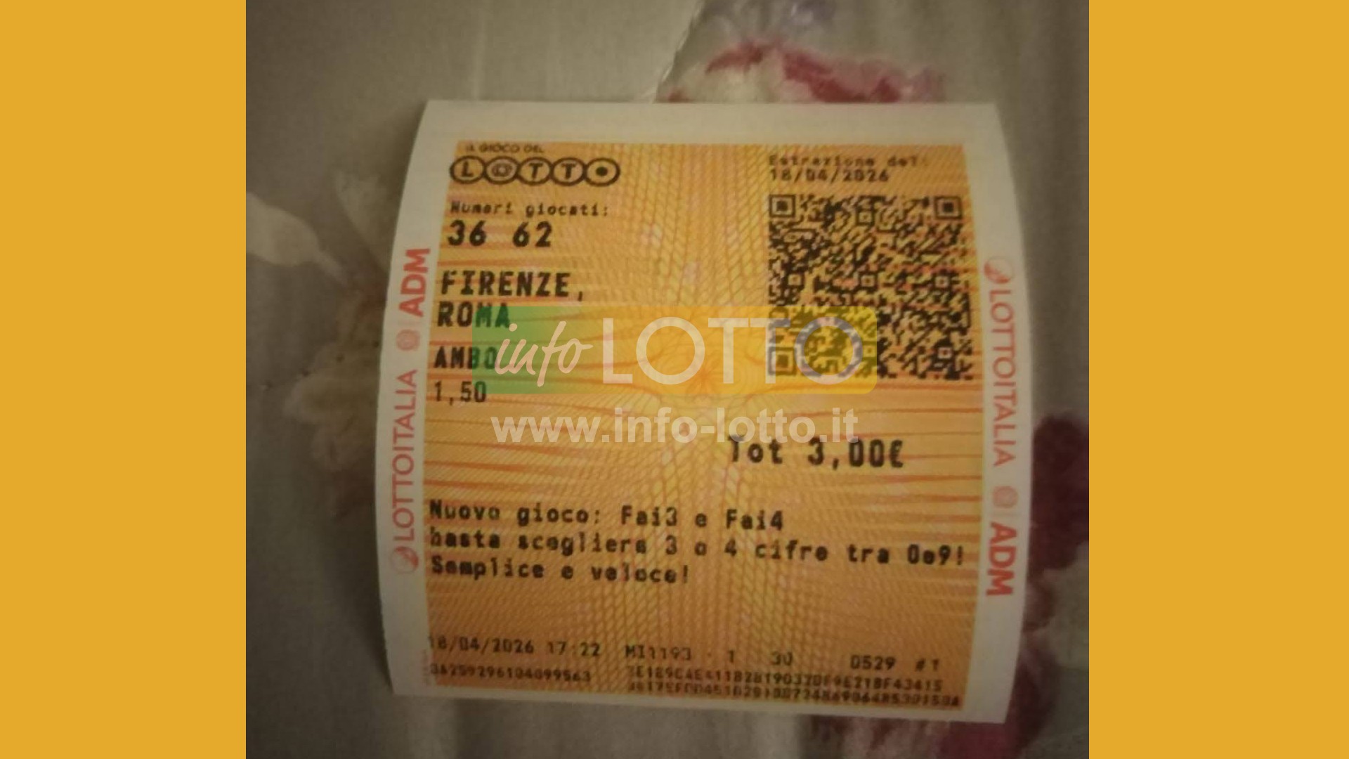 Vincita Aprile 2026