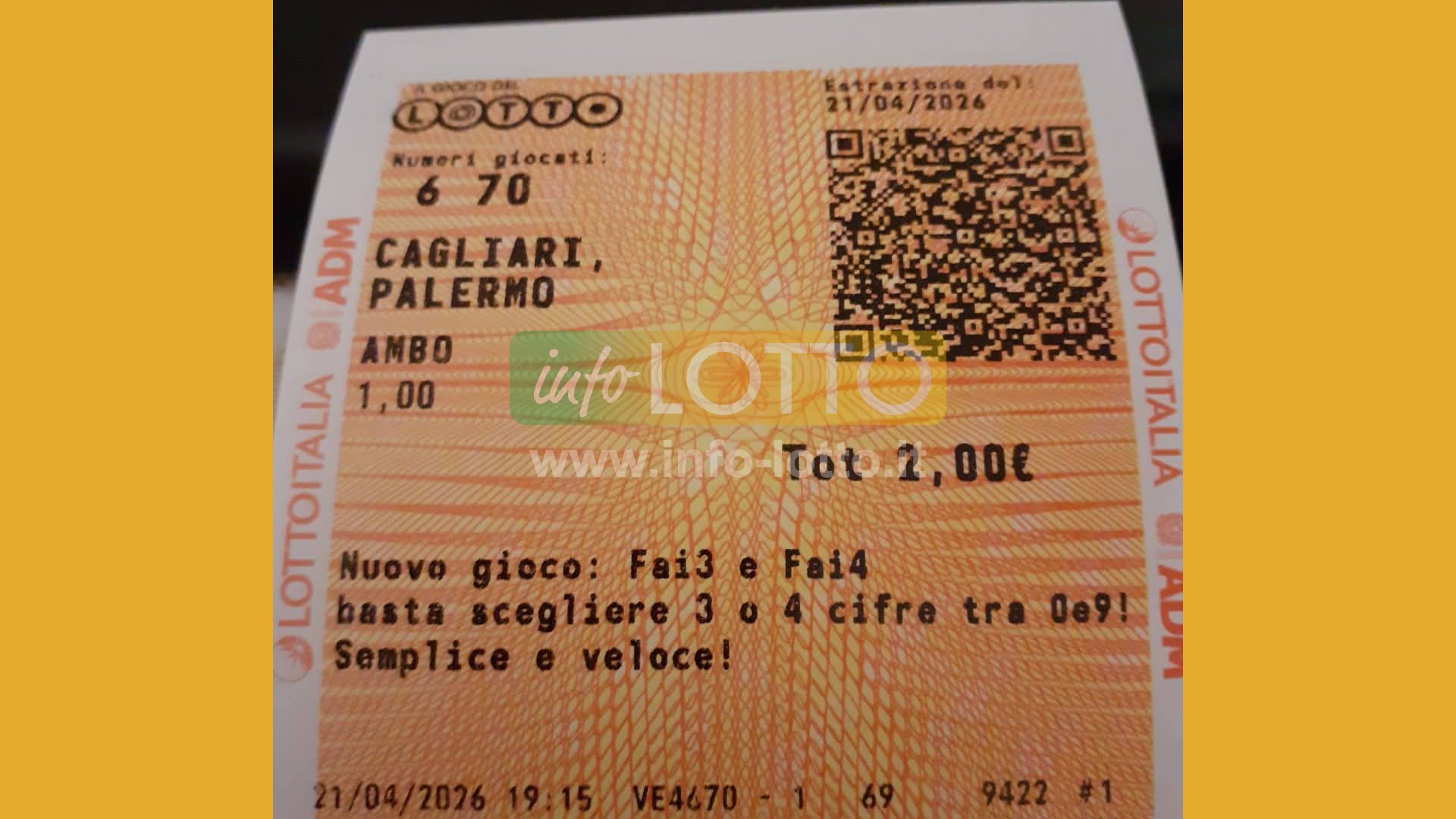 Vincita Aprile 2026
