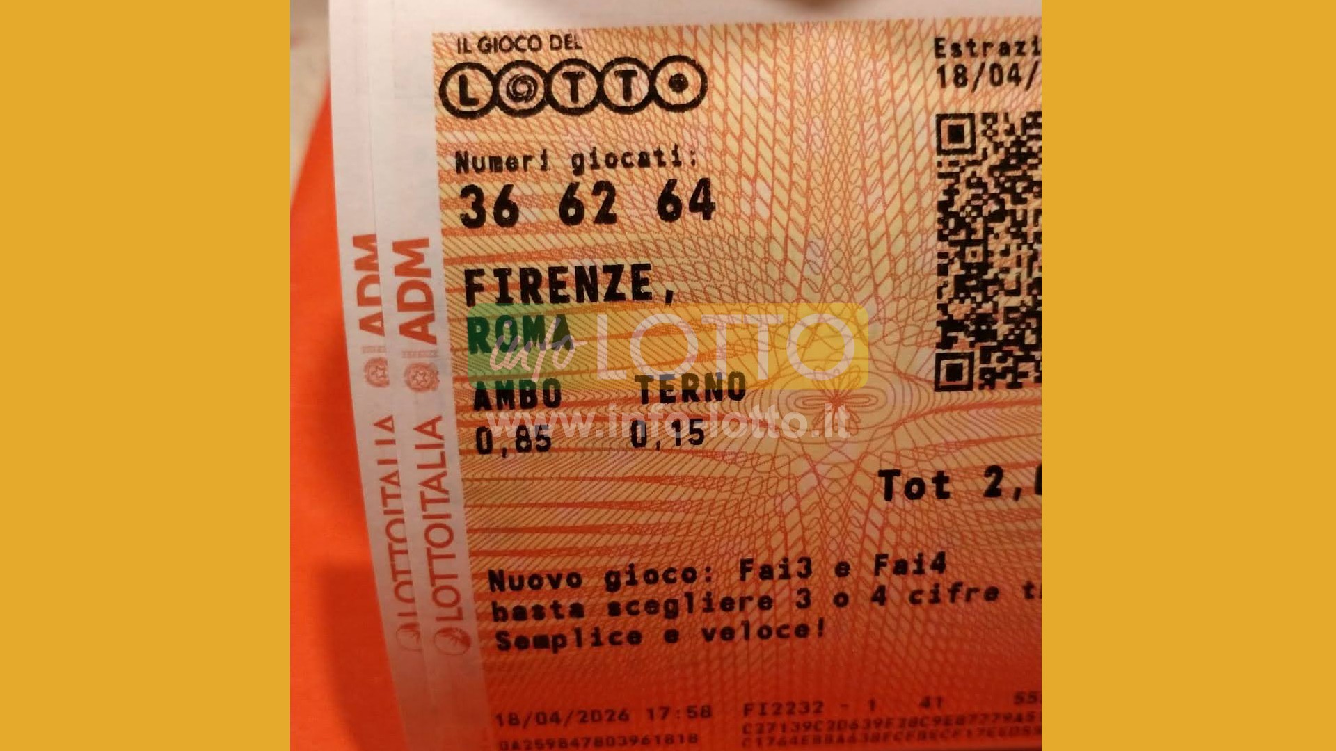 Vincita Aprile 2026