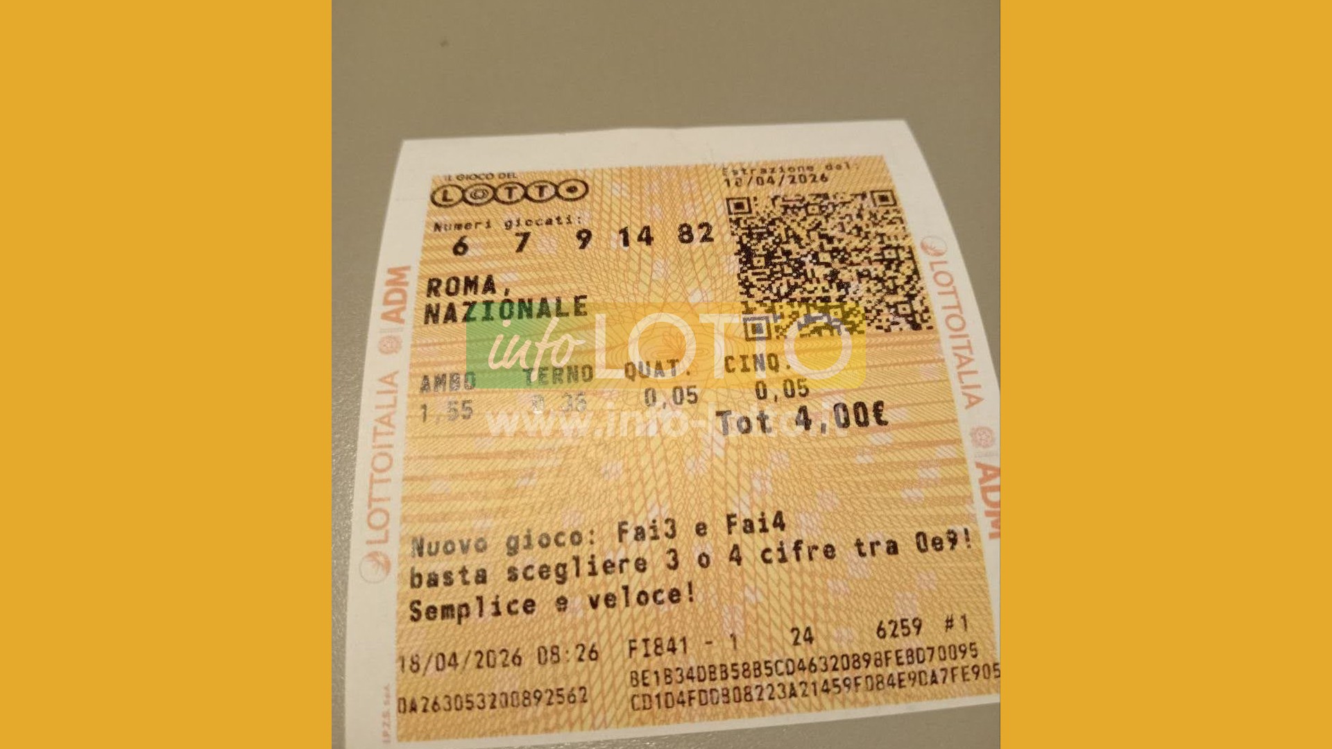 Vincita Aprile 2026