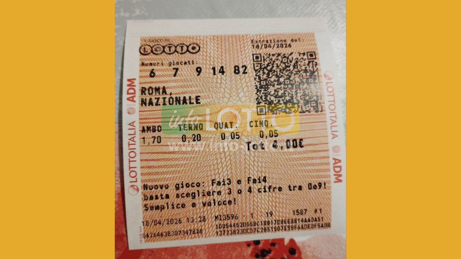 Vincita Aprile 2026