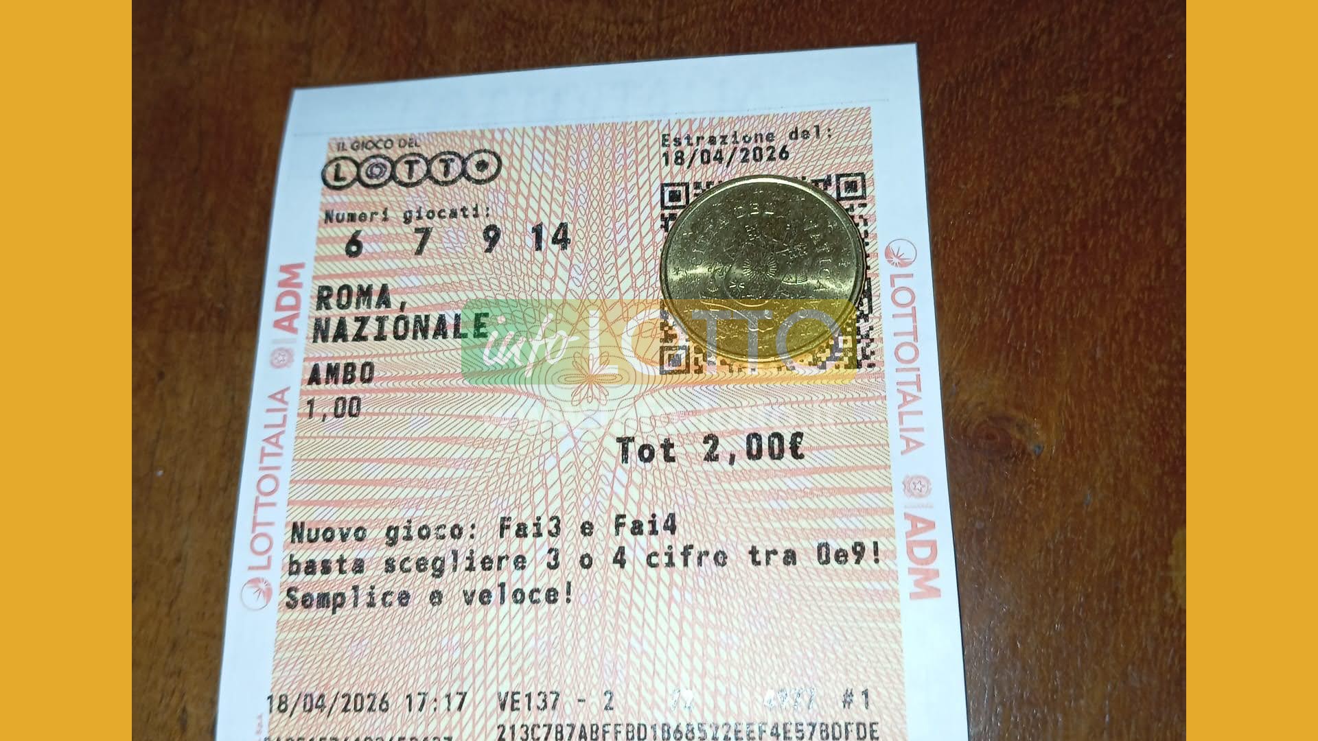 Vincita Aprile 2026