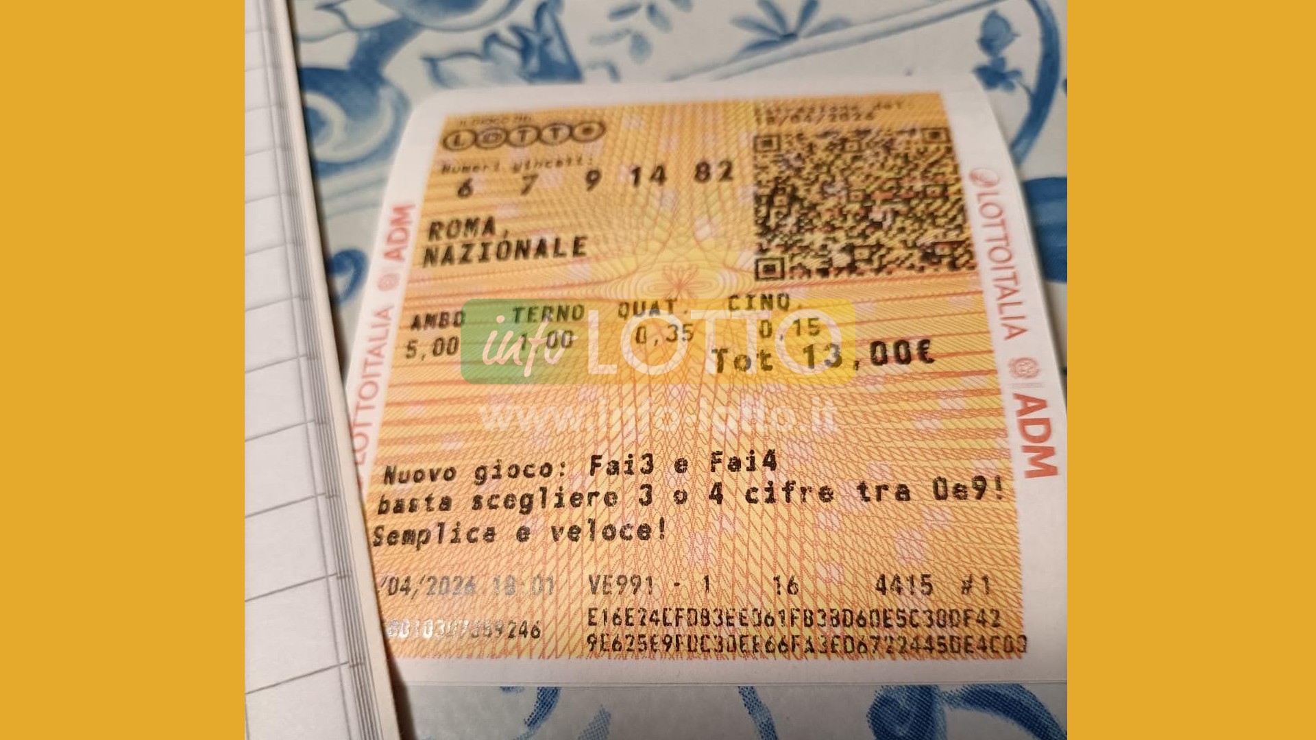 Vincita Aprile 2026