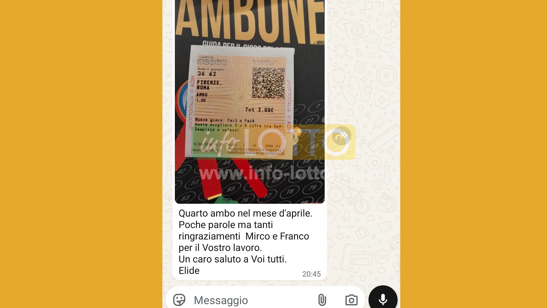 Vincita Aprile 2026