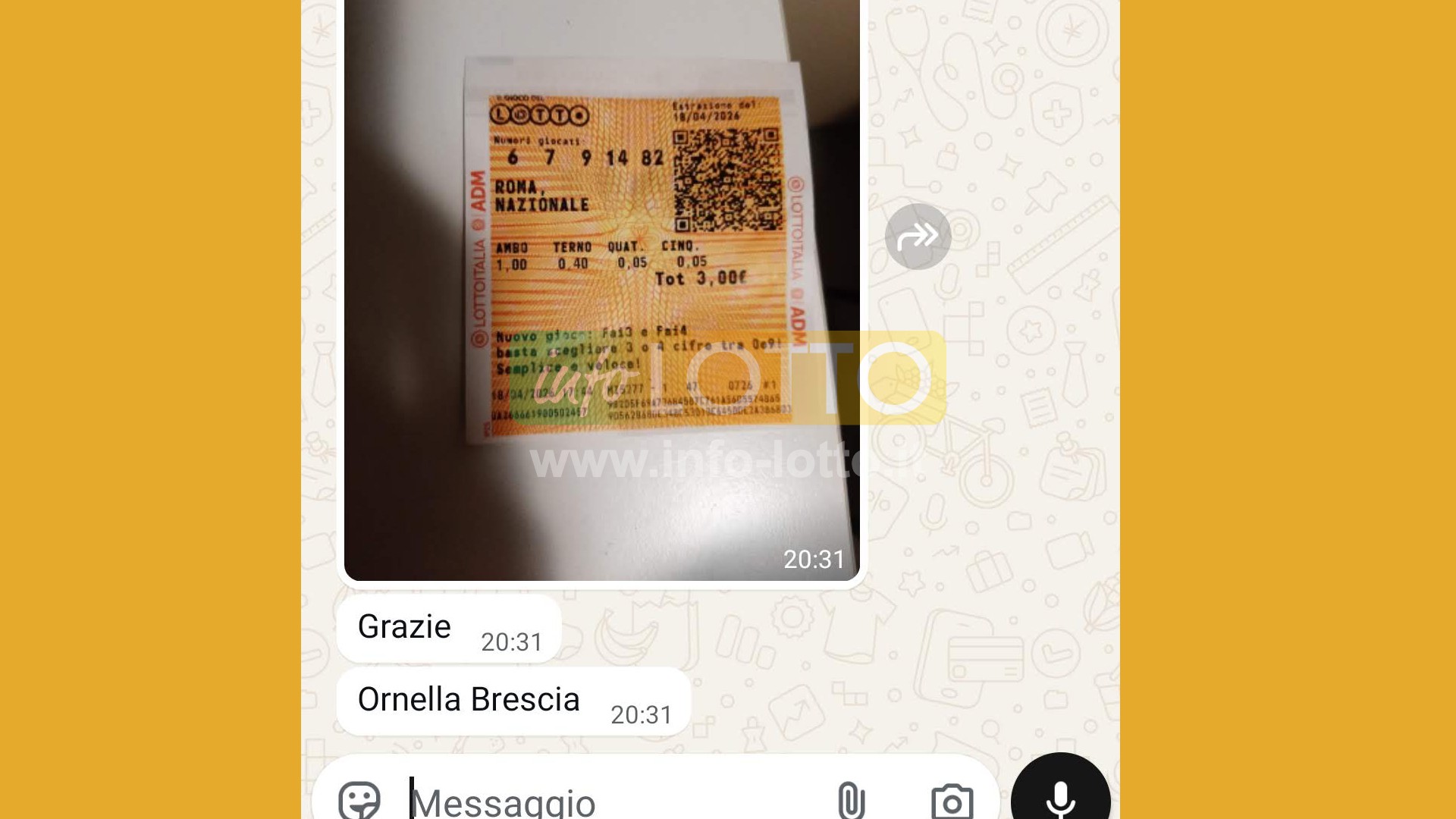 Vincita Aprile 2026