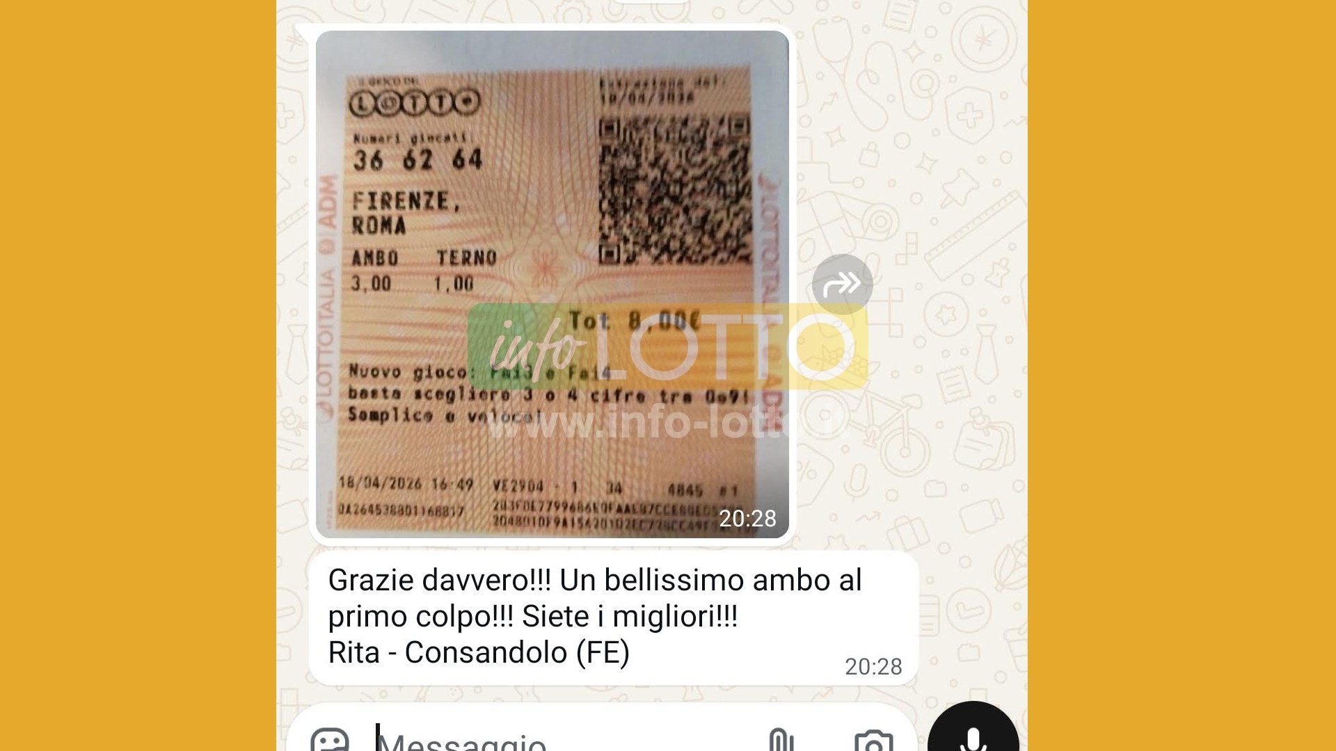 Vincita Aprile 2026