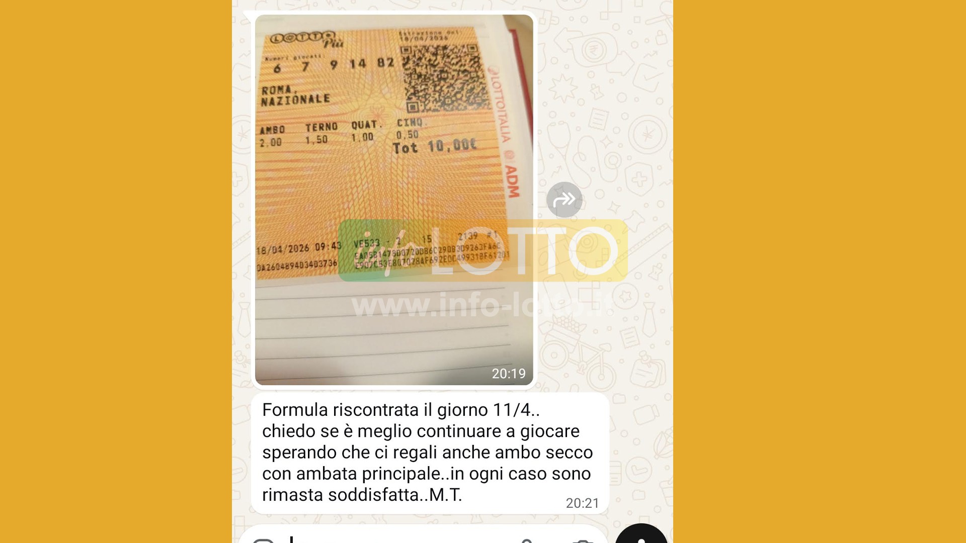 Vincita Aprile 2026