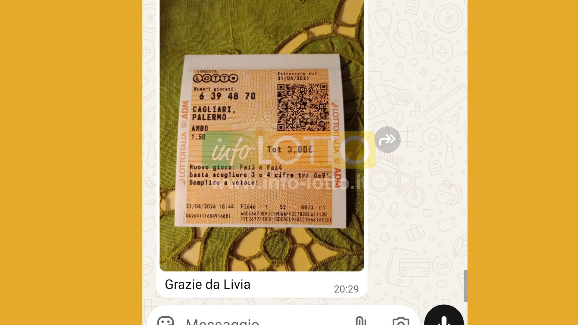 Vincita Aprile 2026