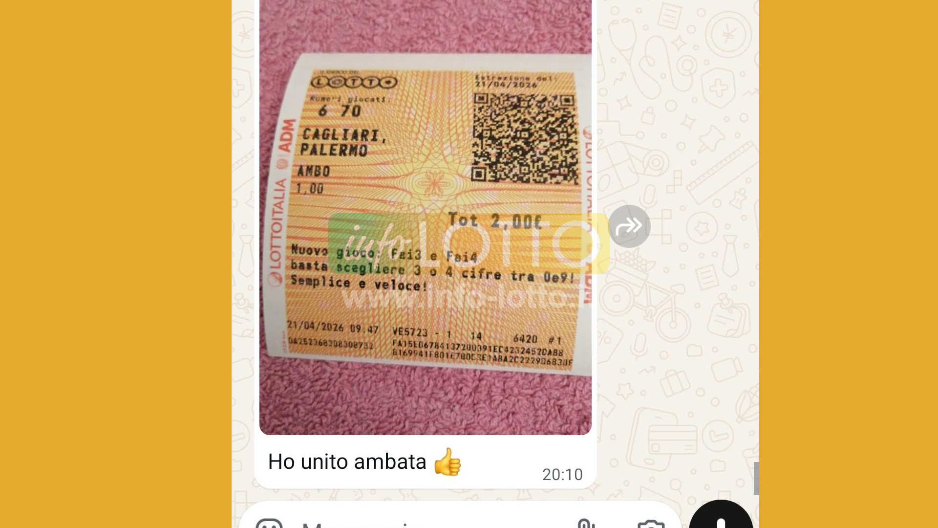 Vincita Aprile 2026