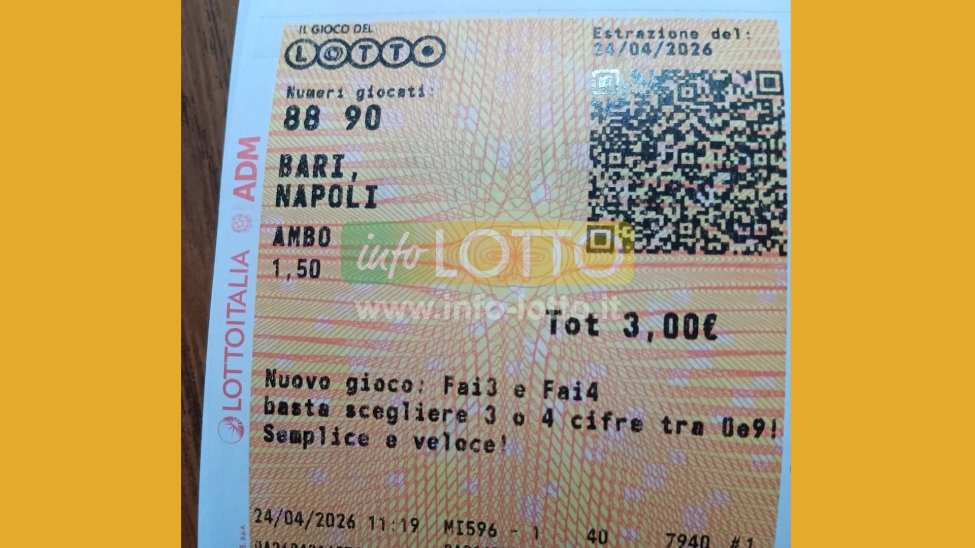 Vincita Aprile 2026