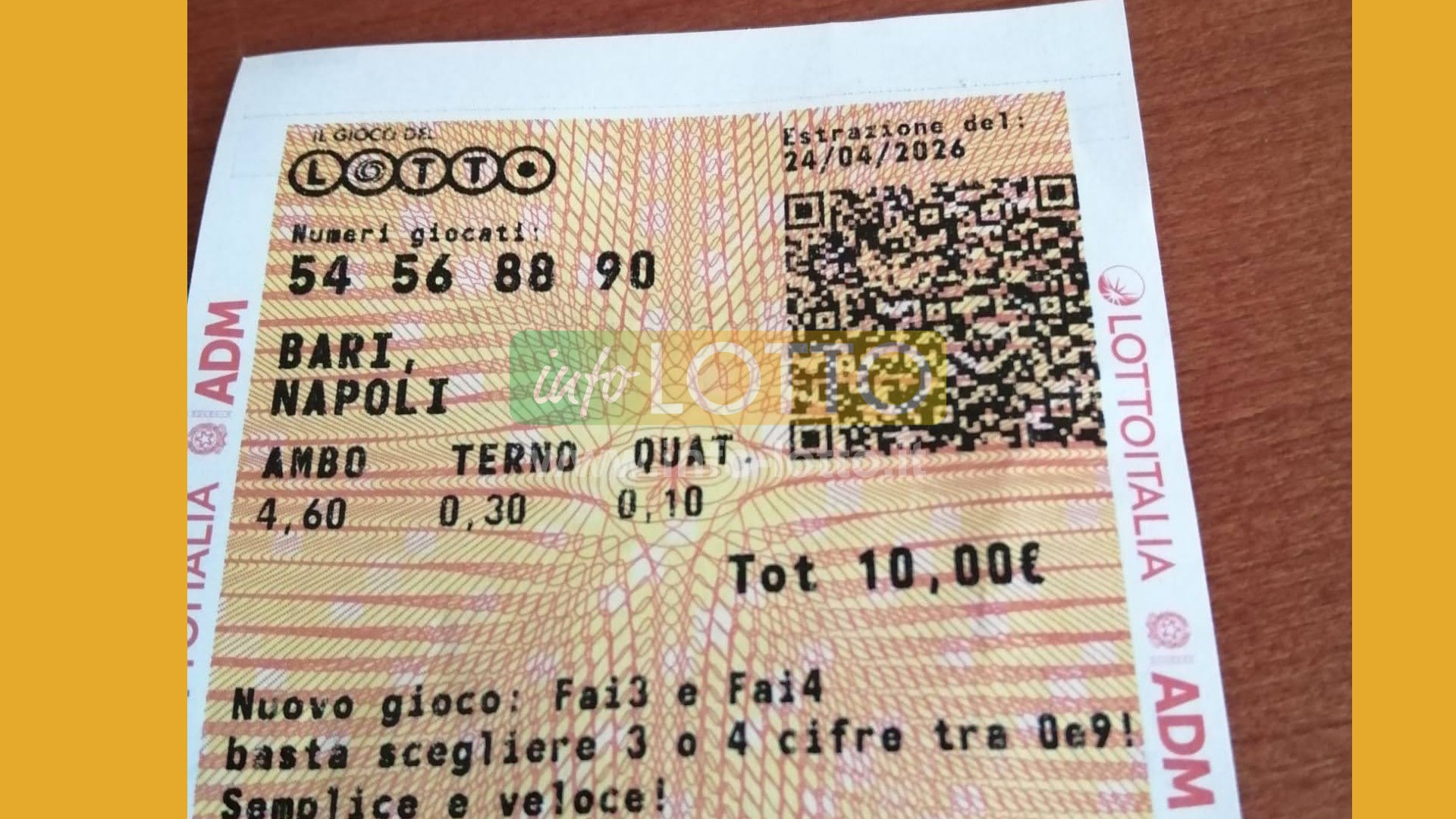 Vincita Aprile 2026