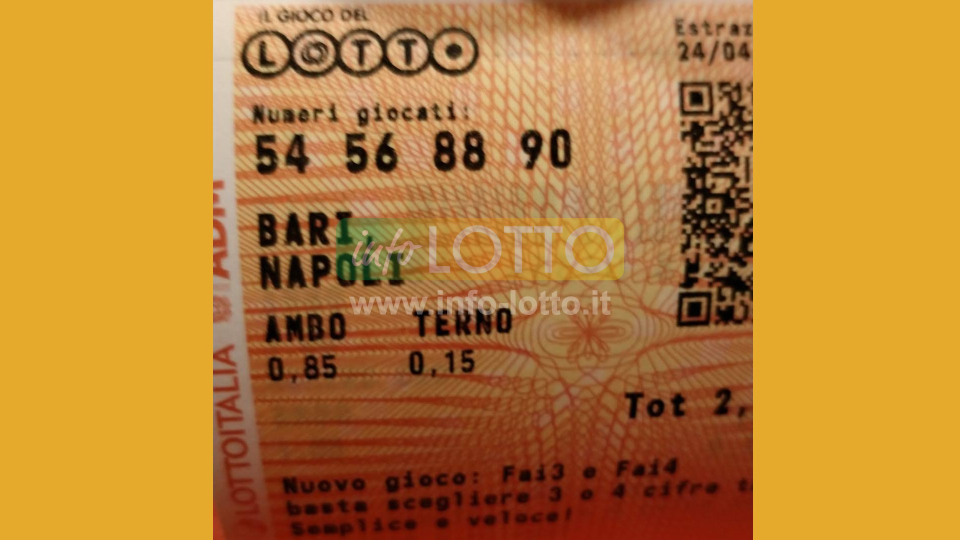 Vincita Aprile 2026