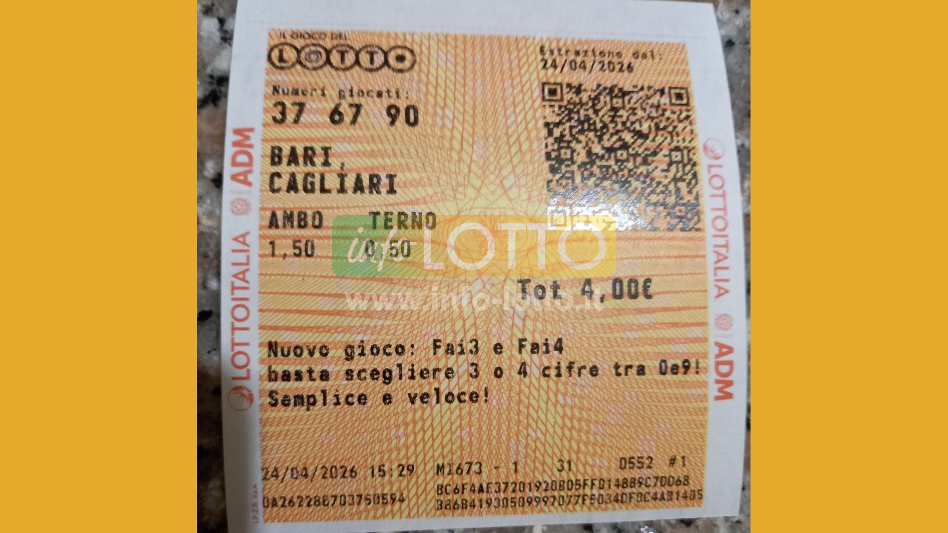Vincita Aprile 2026