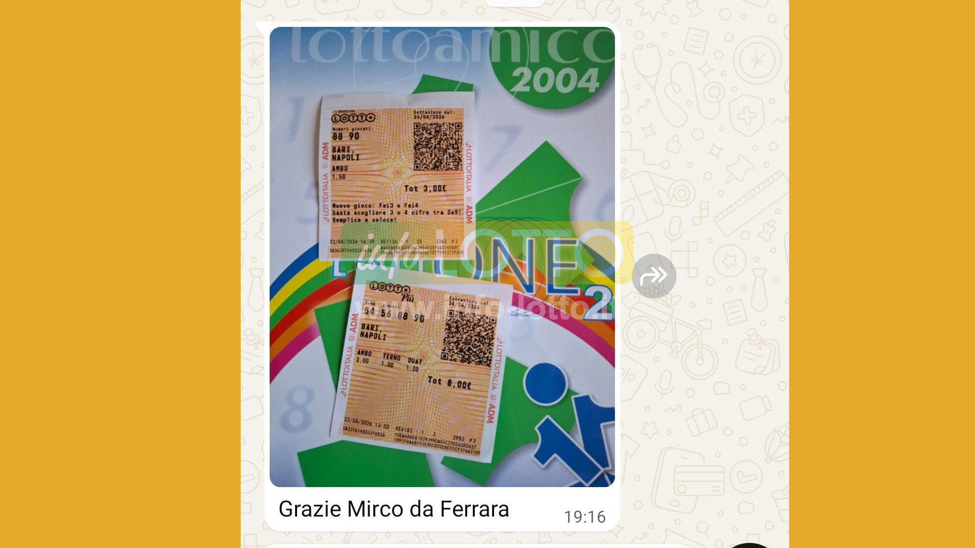Vincita Aprile 2026