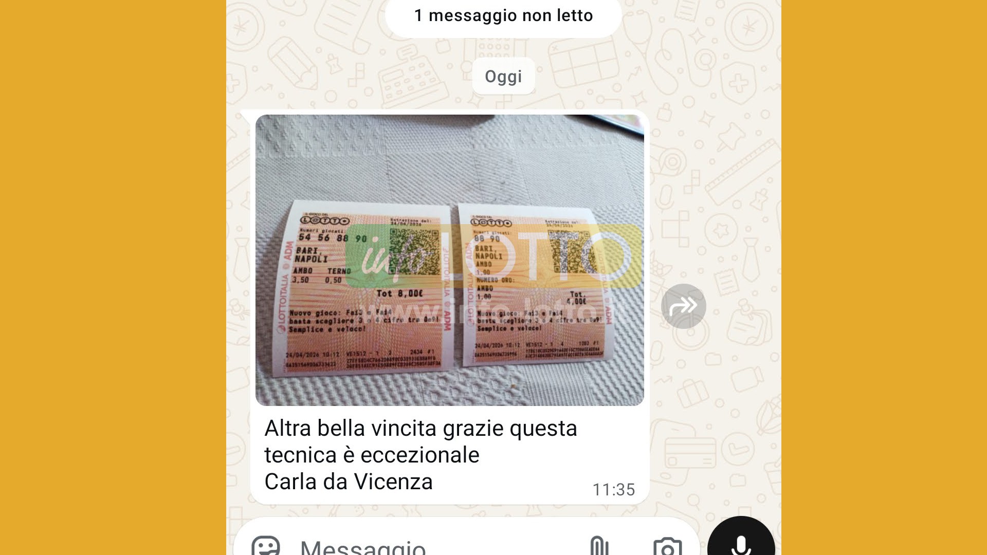 Vincita Aprile 2026