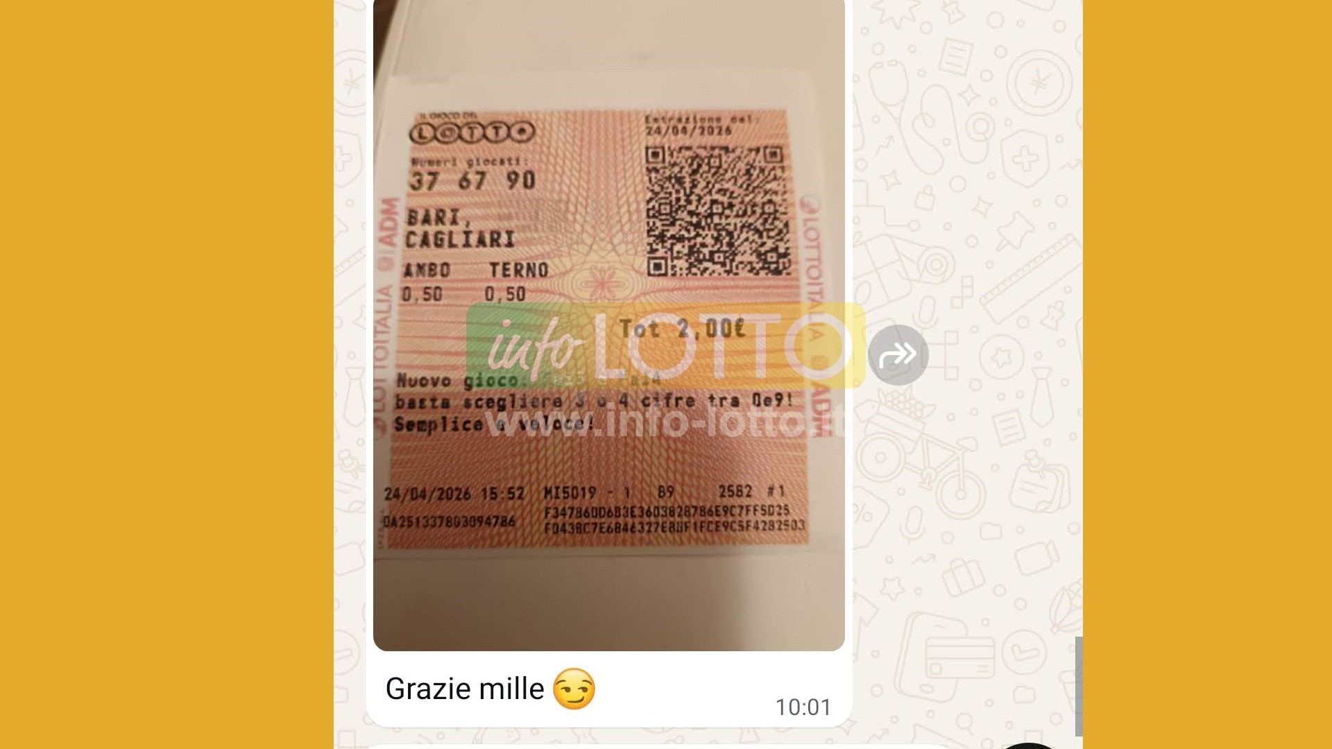 Vincita Aprile 2026