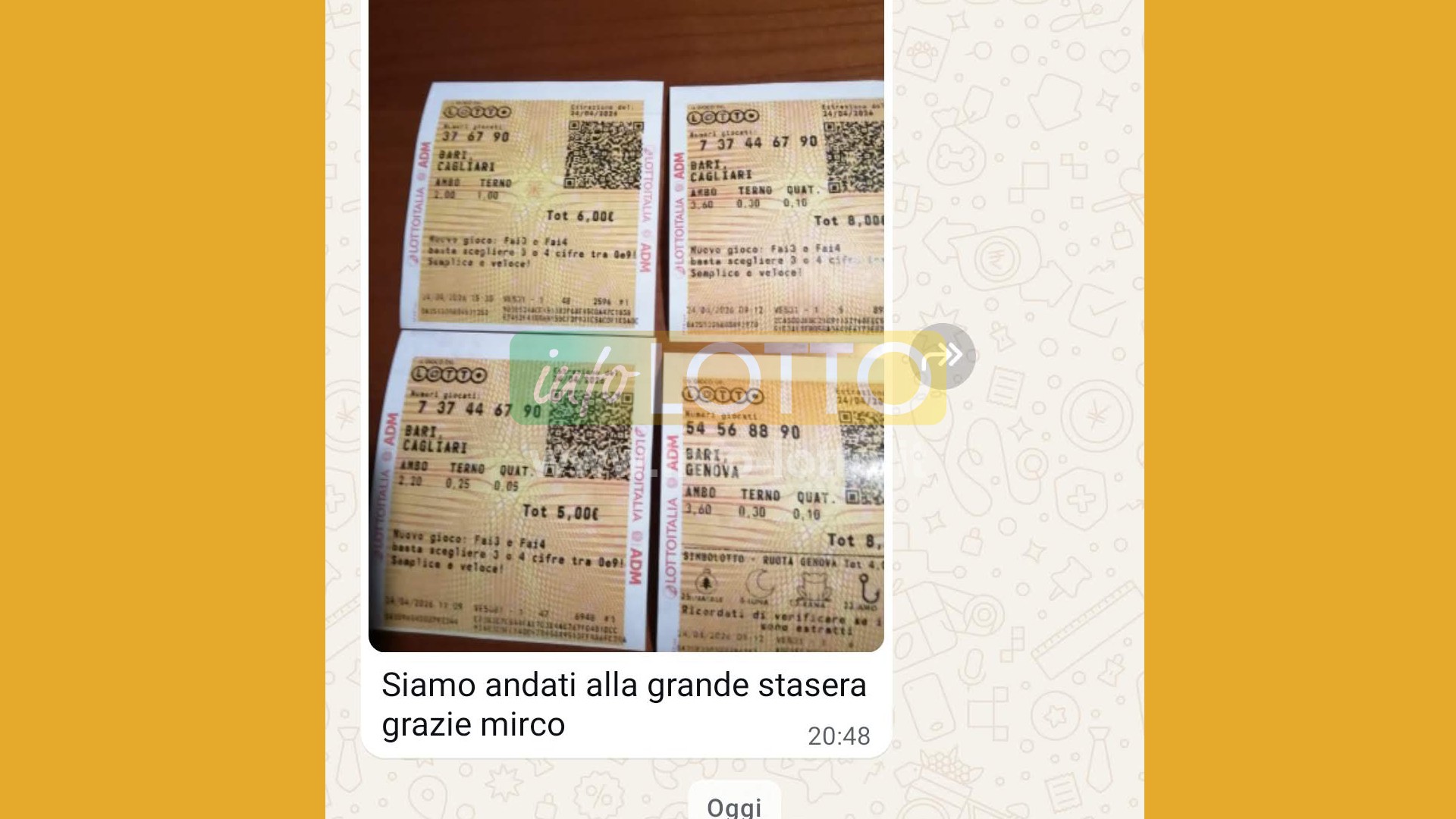 Vincita Aprile 2026
