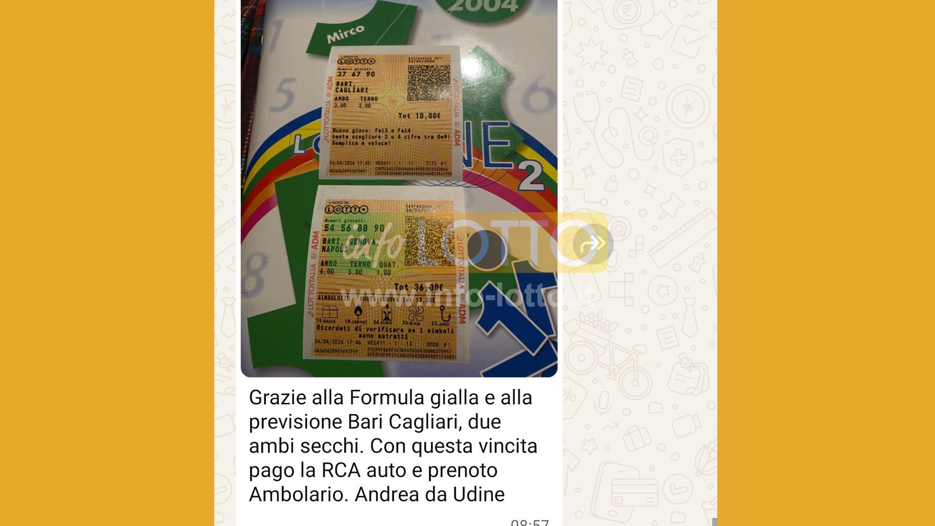 Vincita Aprile 2026