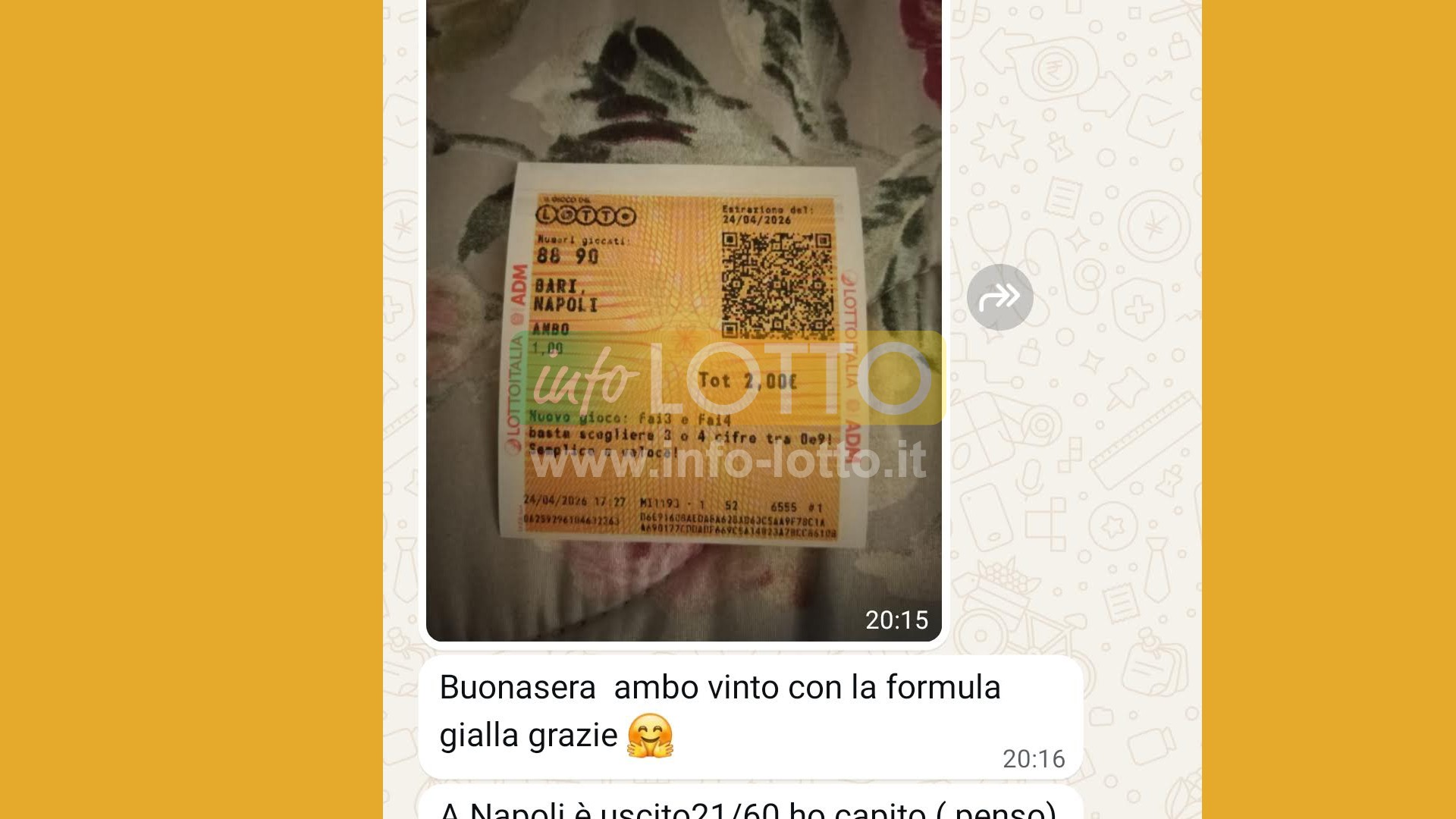 Vincita Aprile 2026