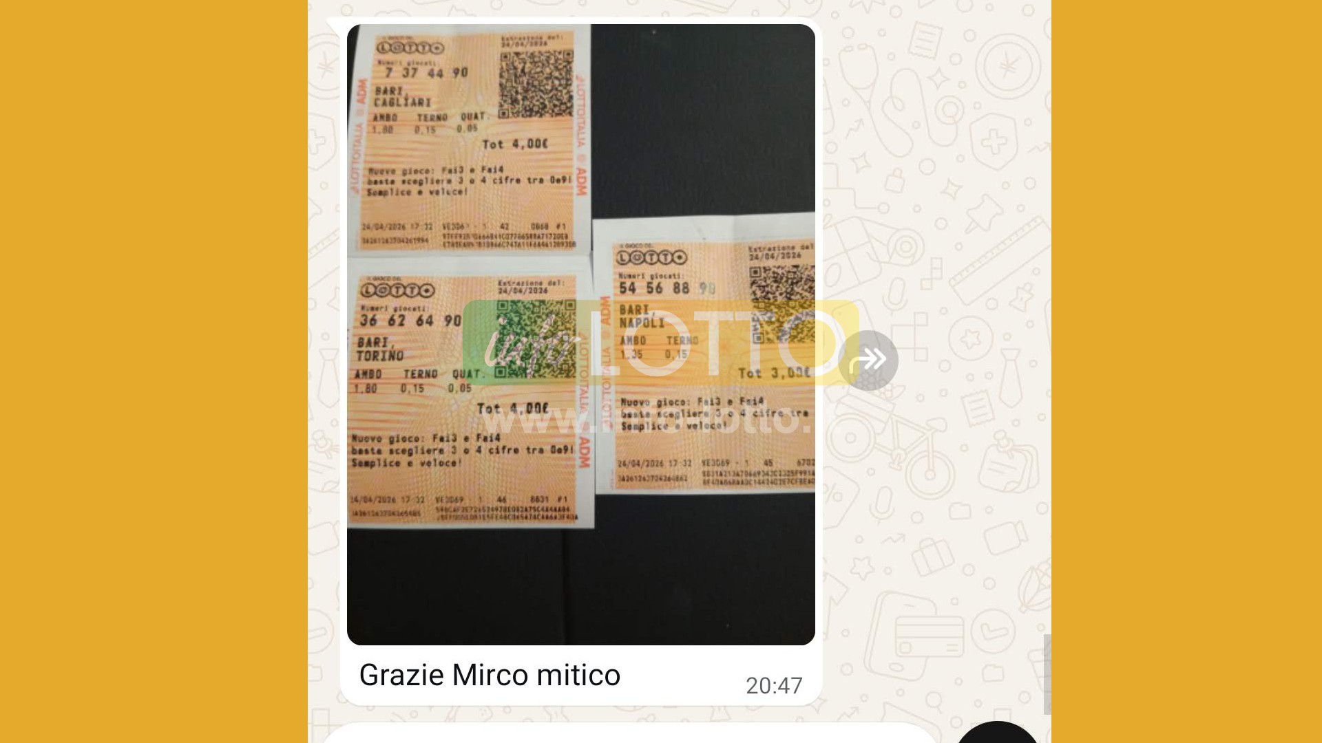 Vincita Aprile 2026
