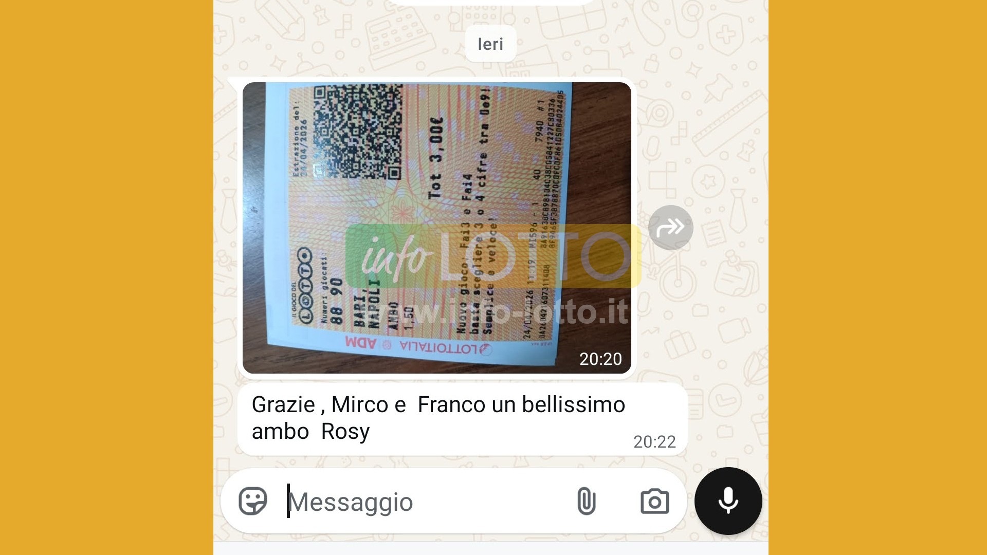 Vincita Aprile 2026
