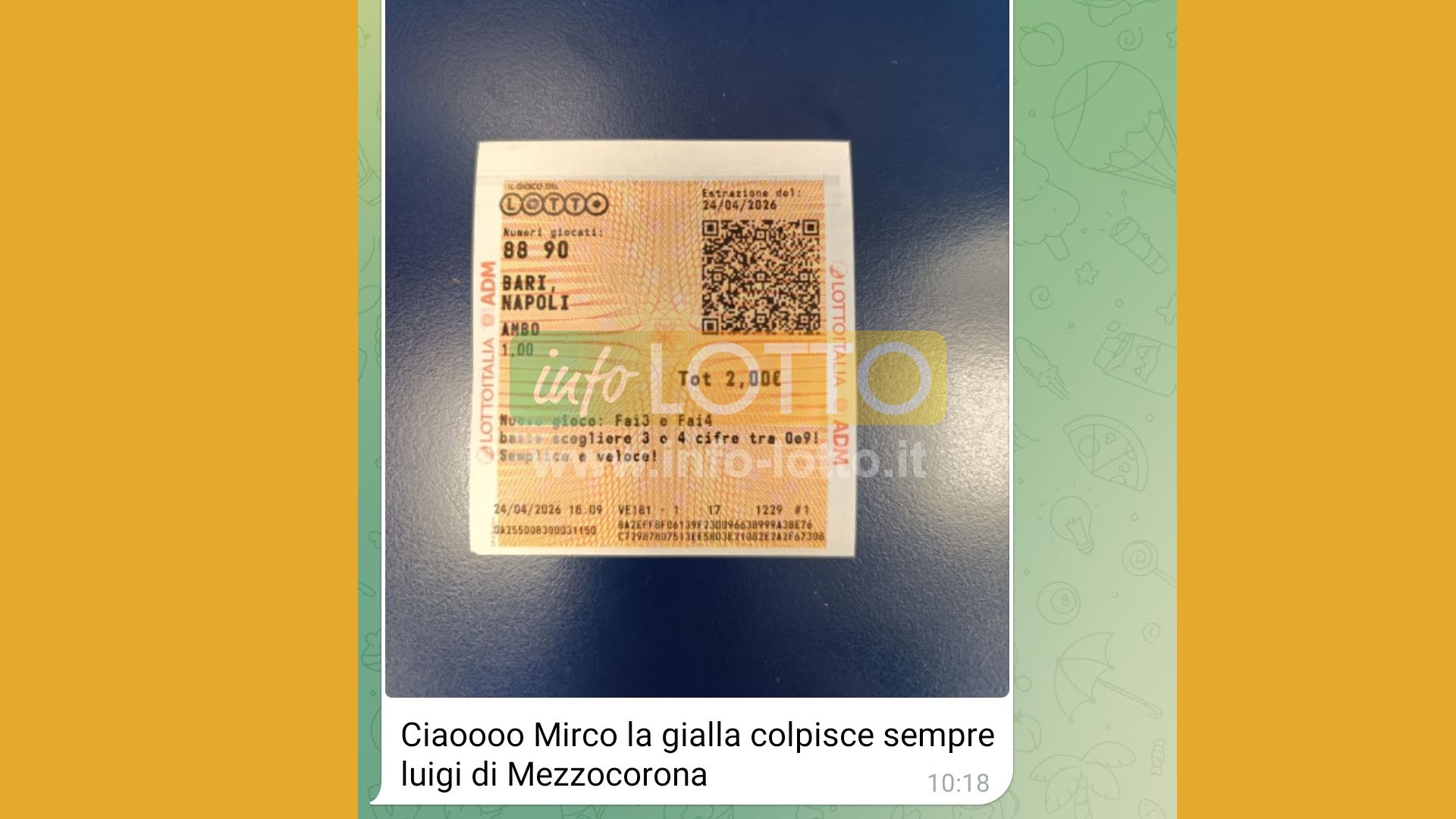 Vincita Aprile 2026