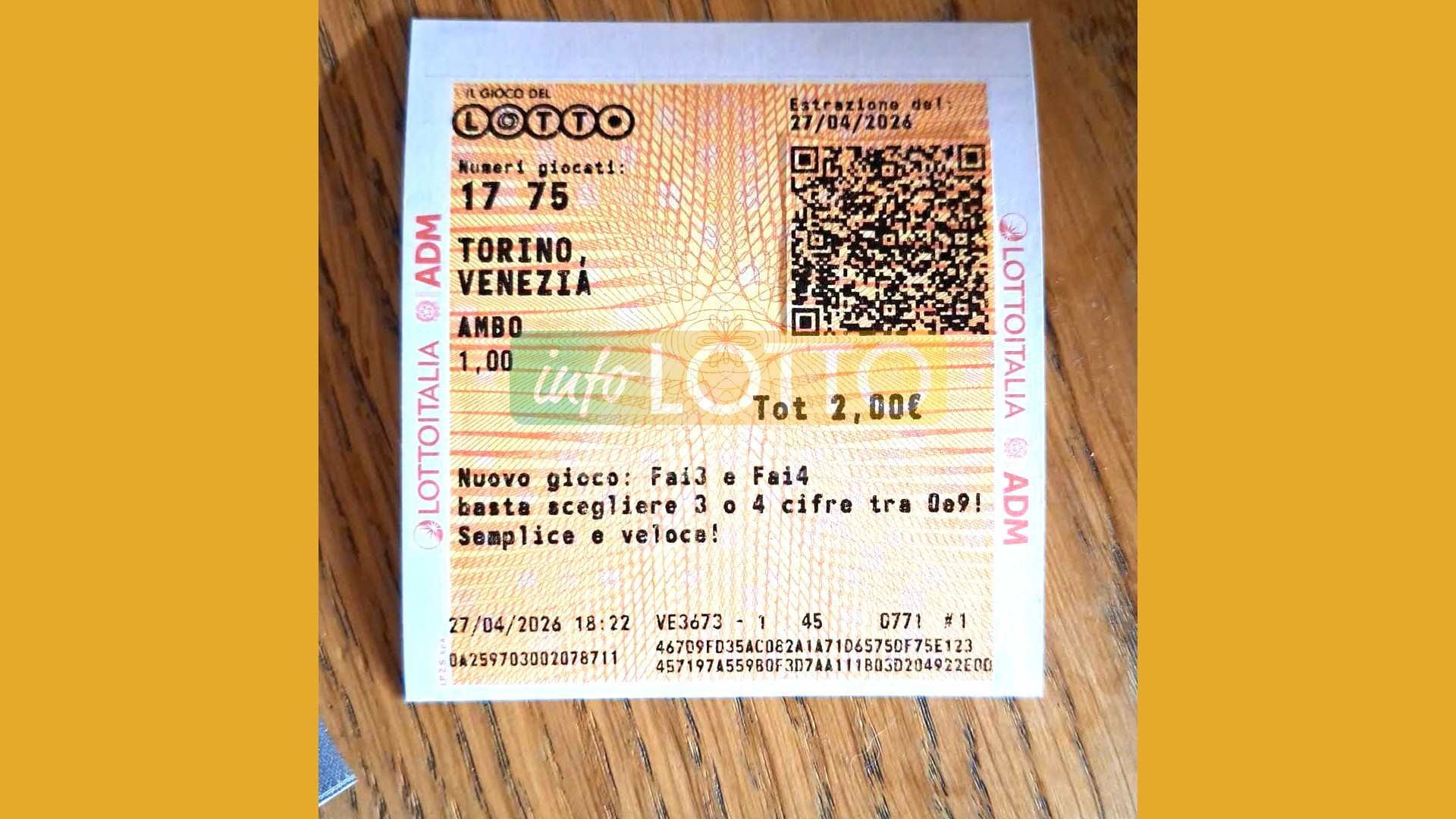 Vincita Aprile 2026