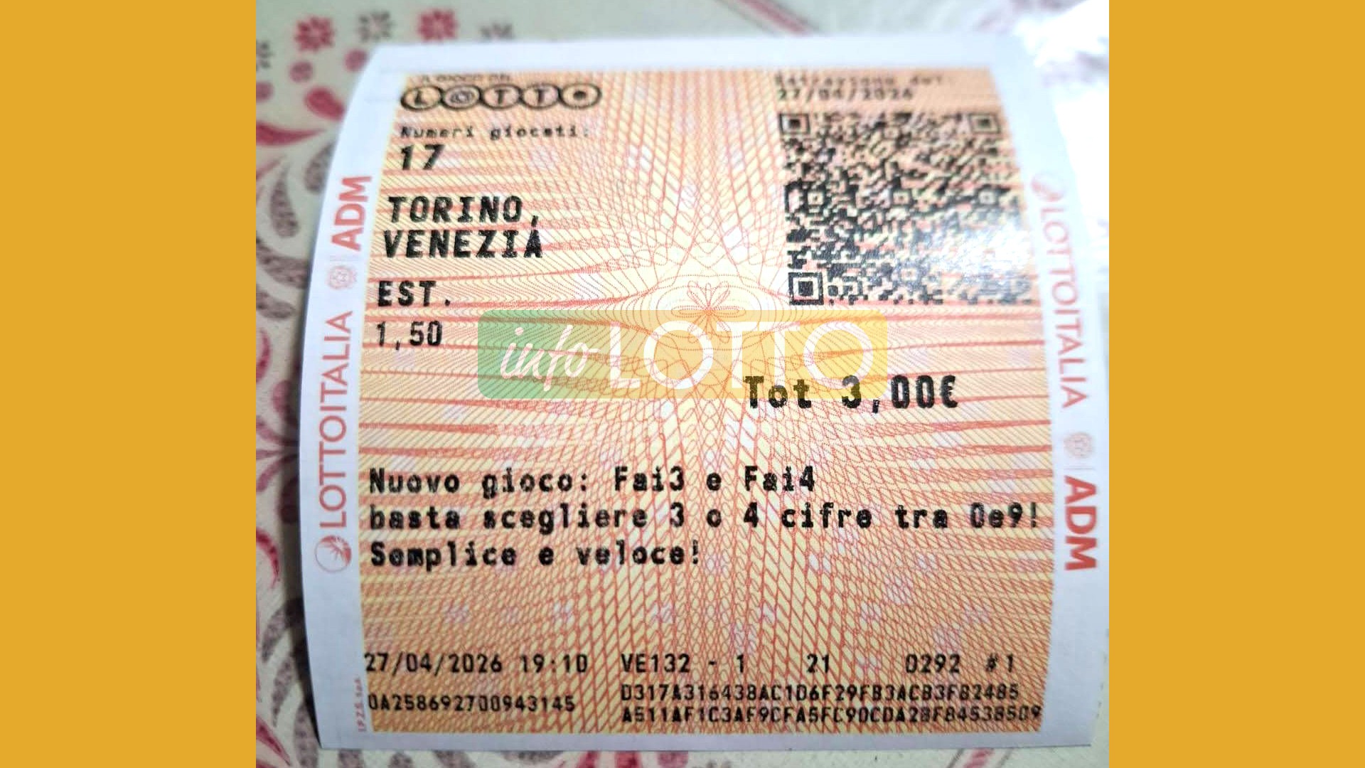 Vincita Aprile 2026