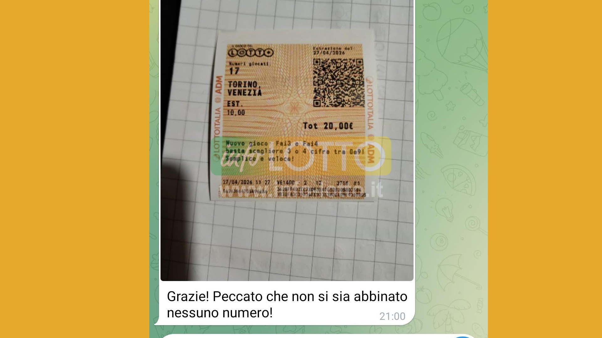 Vincita Aprile 2026