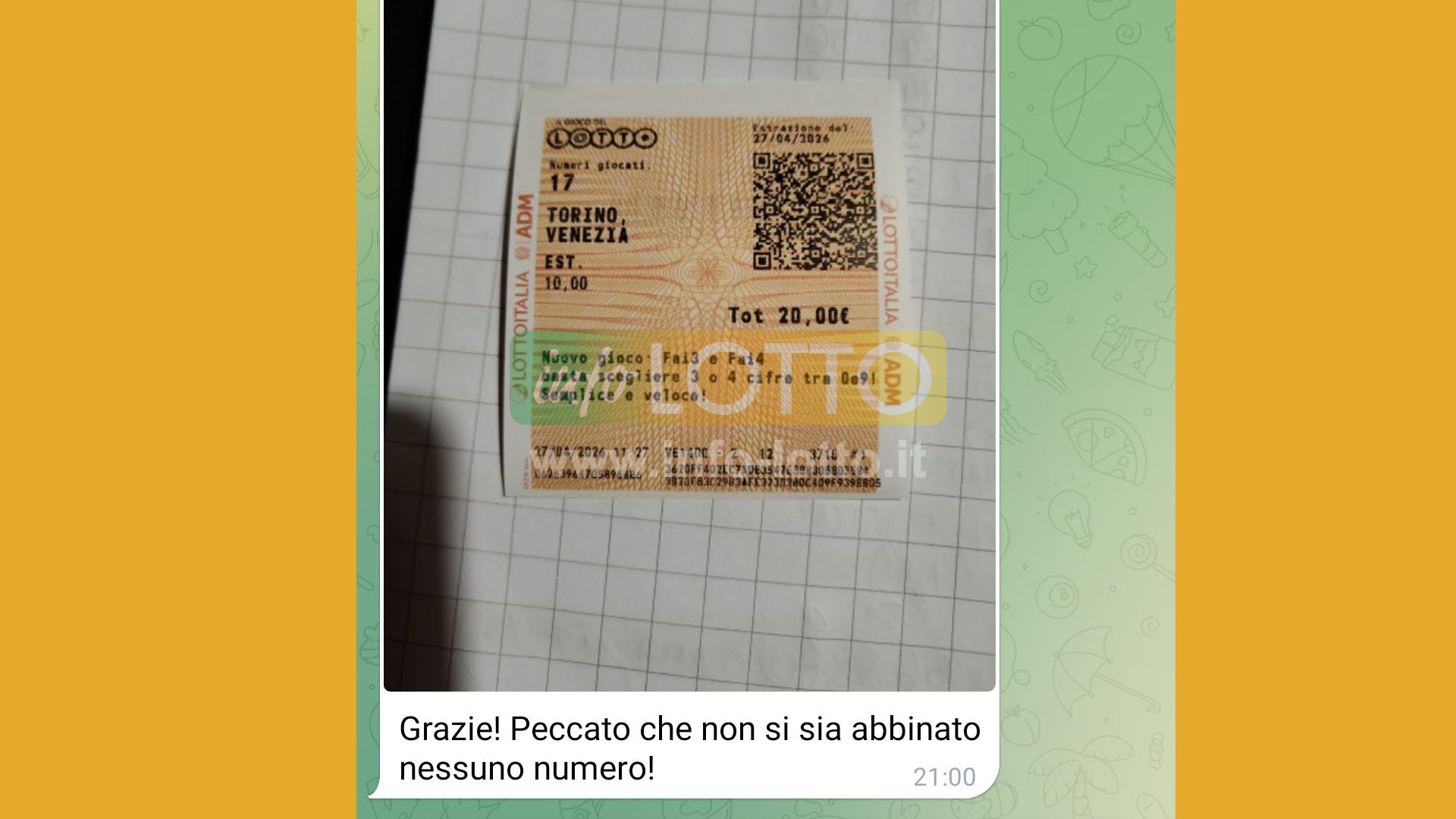 Vincita Aprile 2026