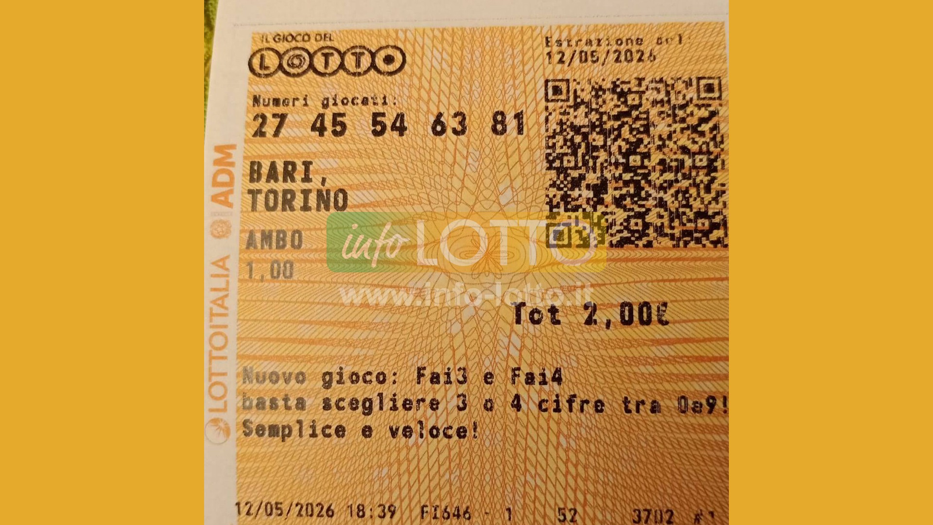 Vincita Maggio 2026