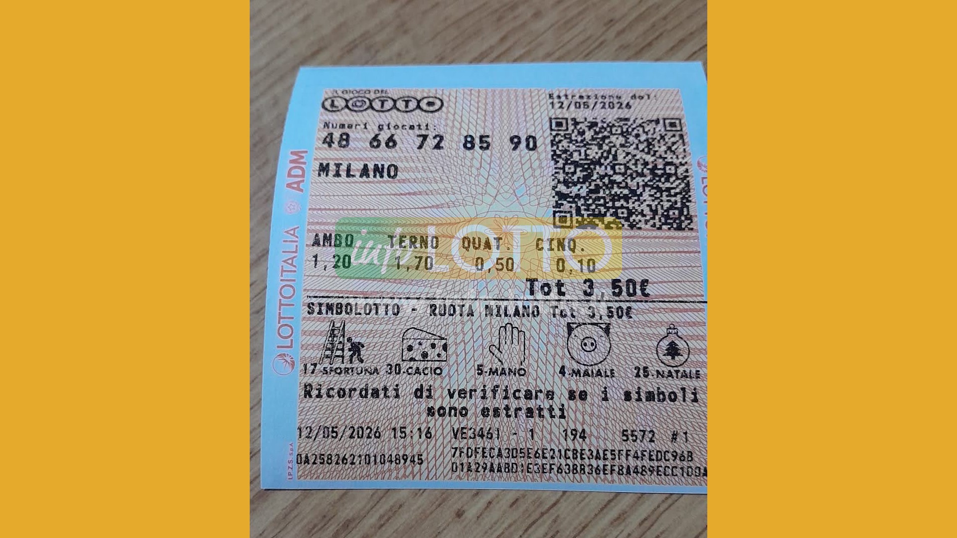 Vincita Maggio 2026
