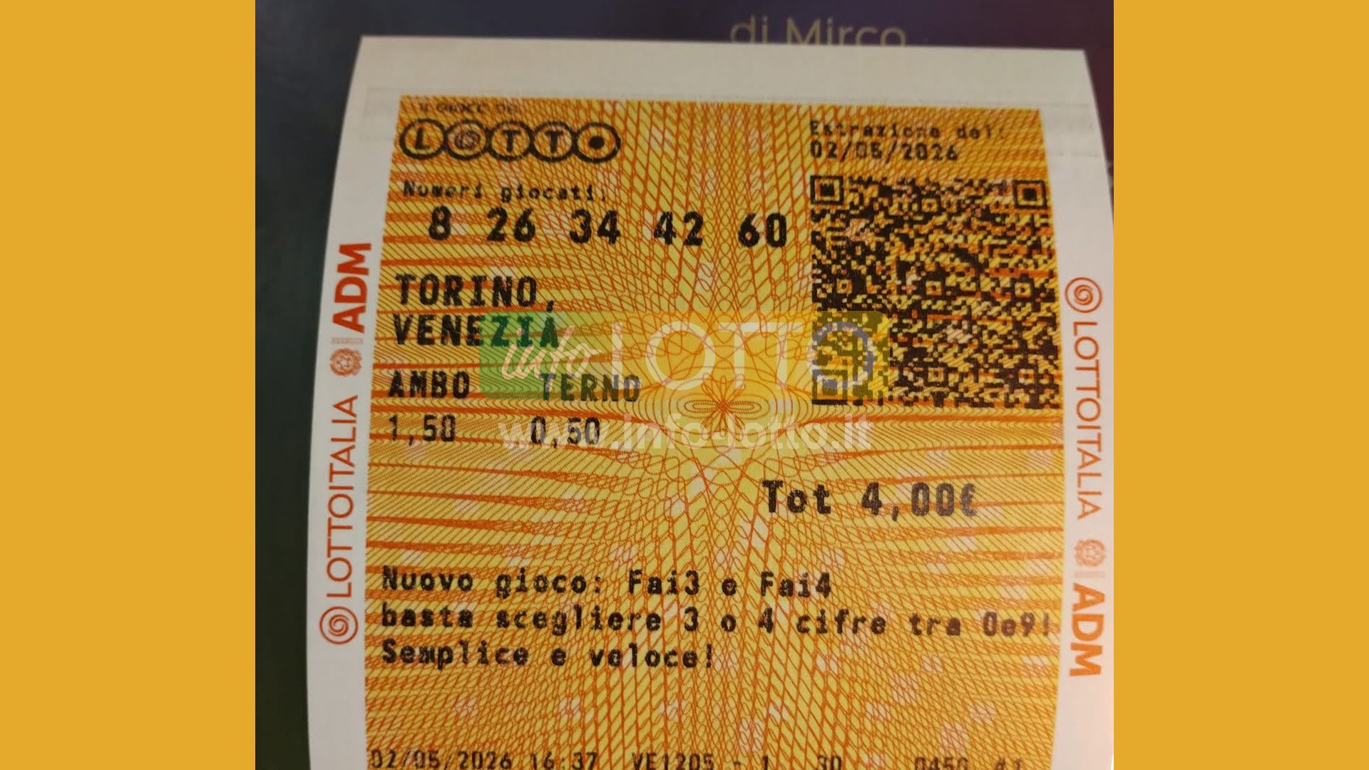 Vincita Maggio 2026