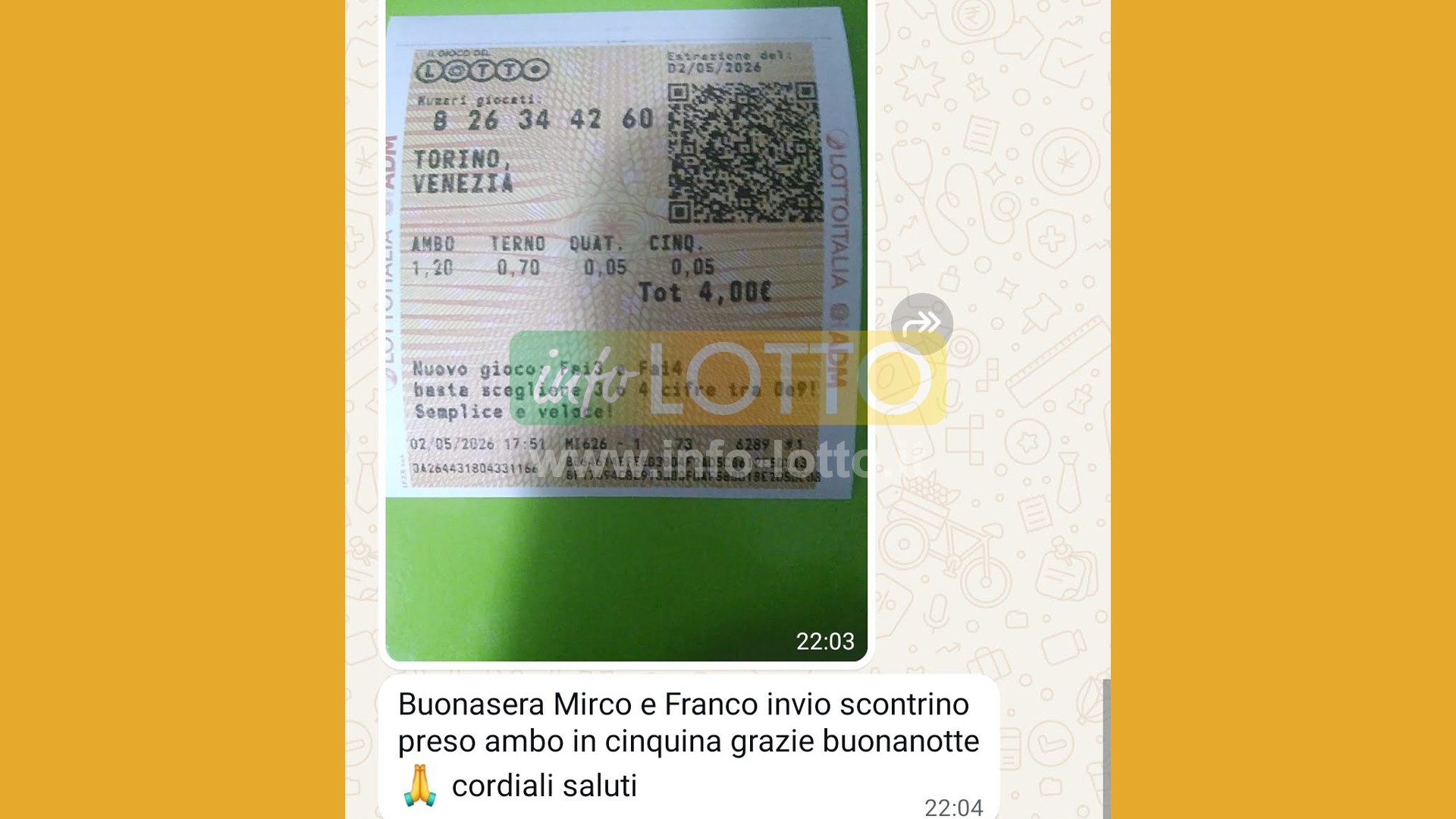 Vincita Maggio 2026