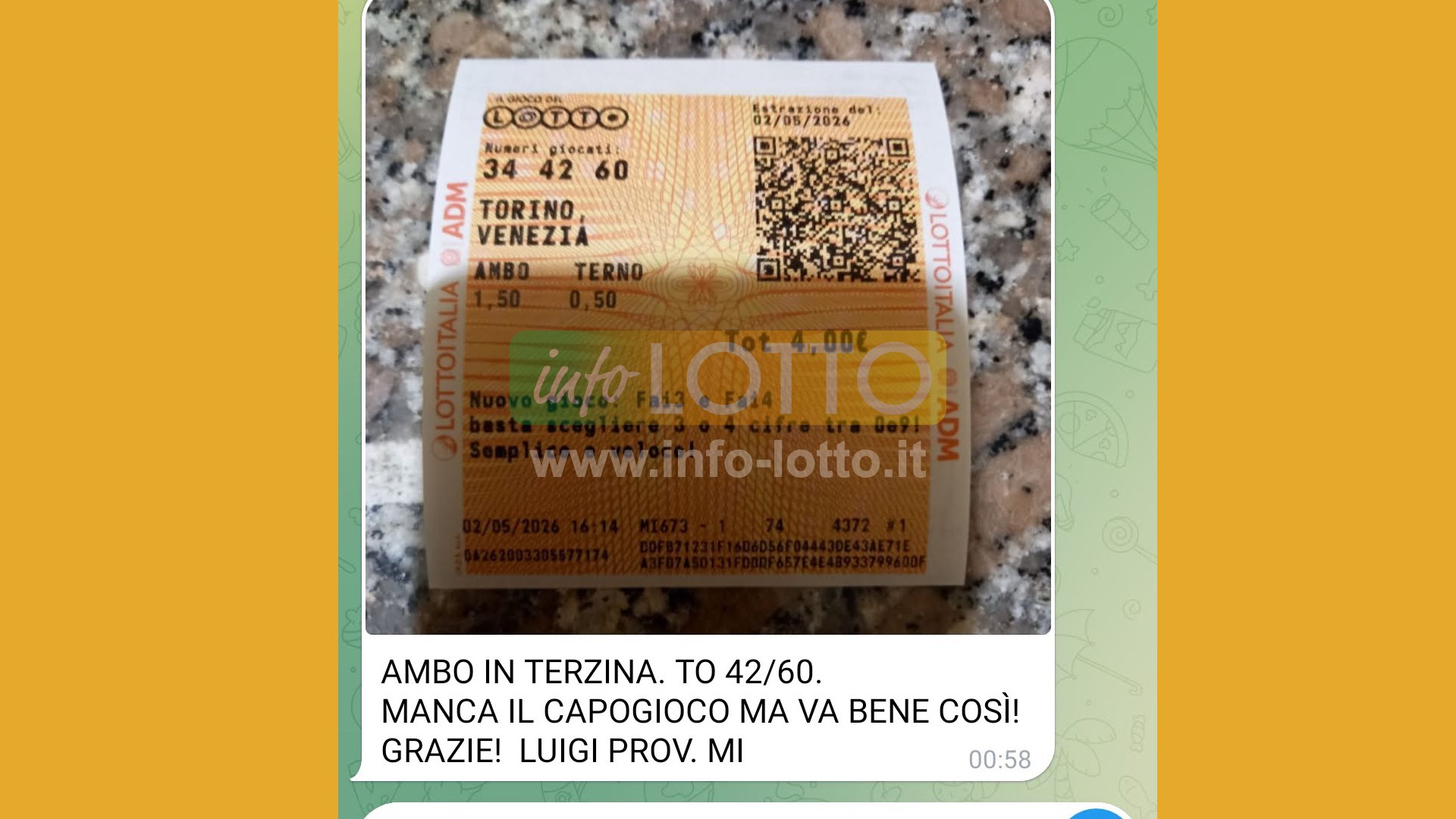 Vincita Maggio 2026