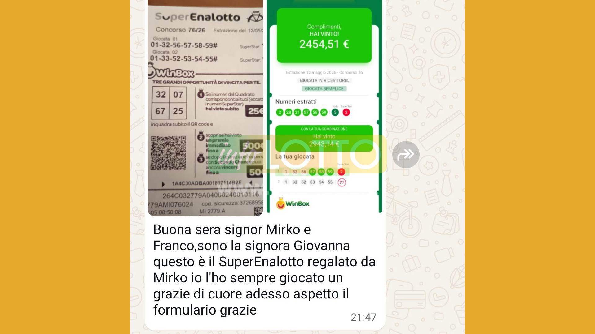 Vincita Maggio 2026