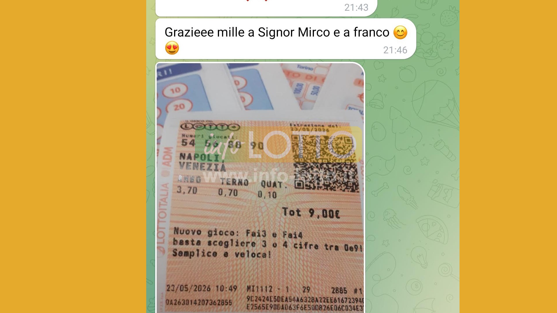 Vincita Maggio 2026