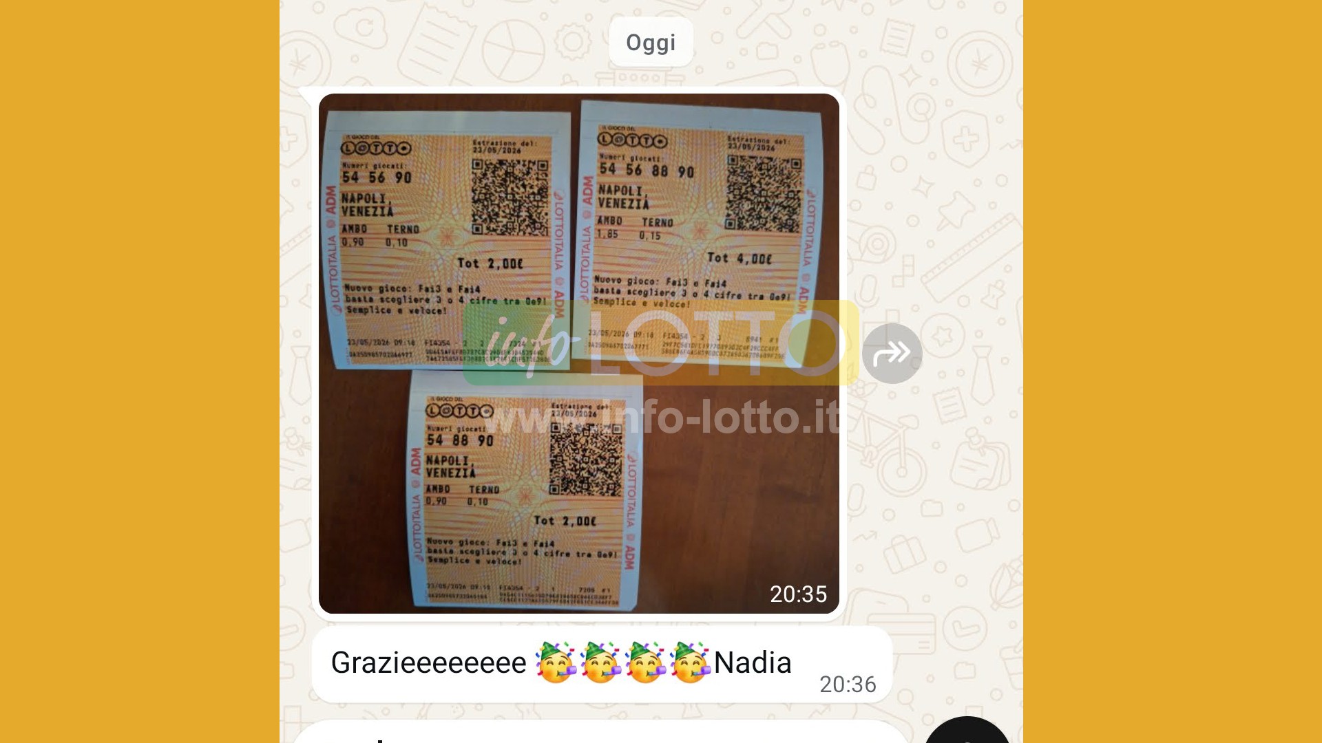 Vincita Maggio 2026