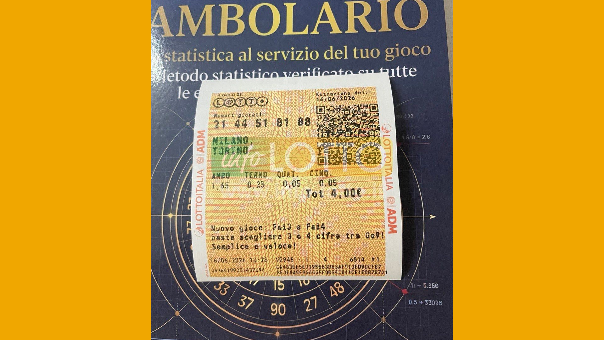Vincita Giugno 2026