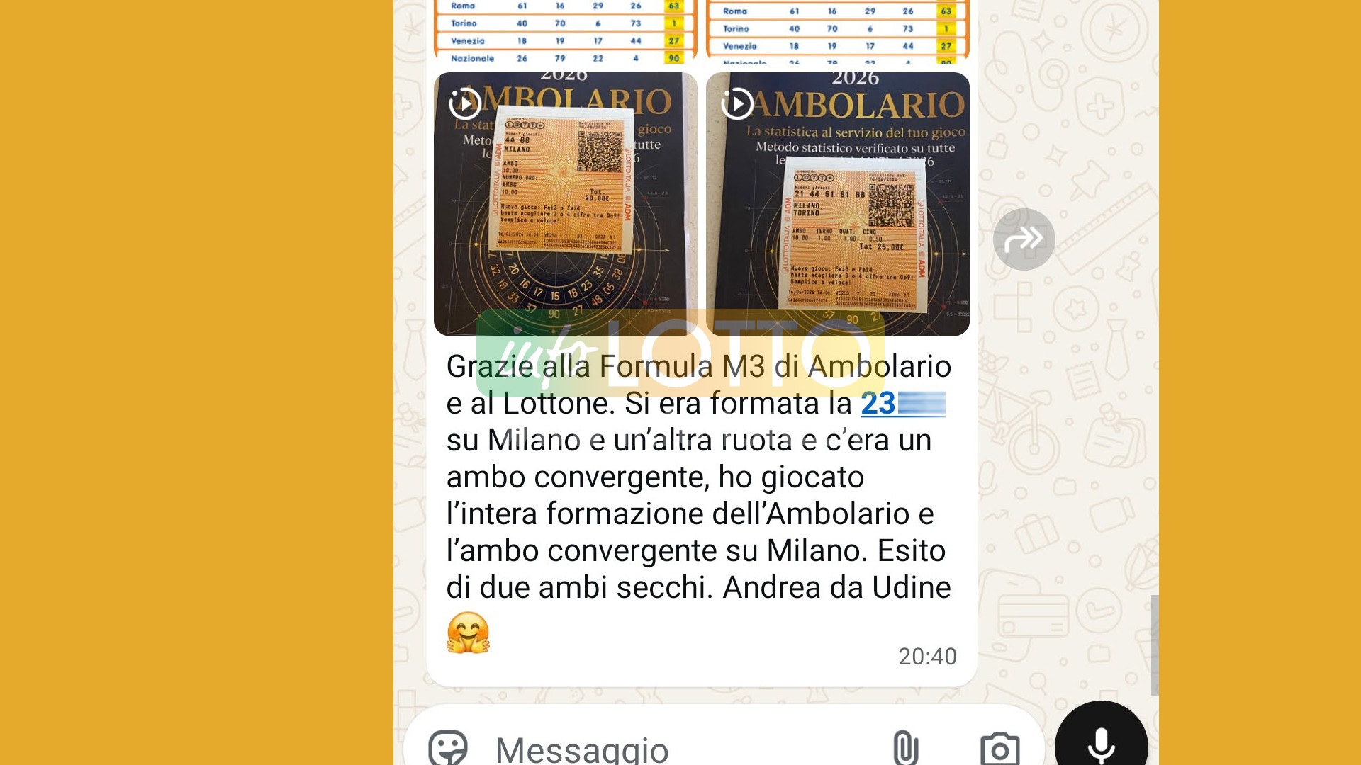 Vincita Giugno 2026