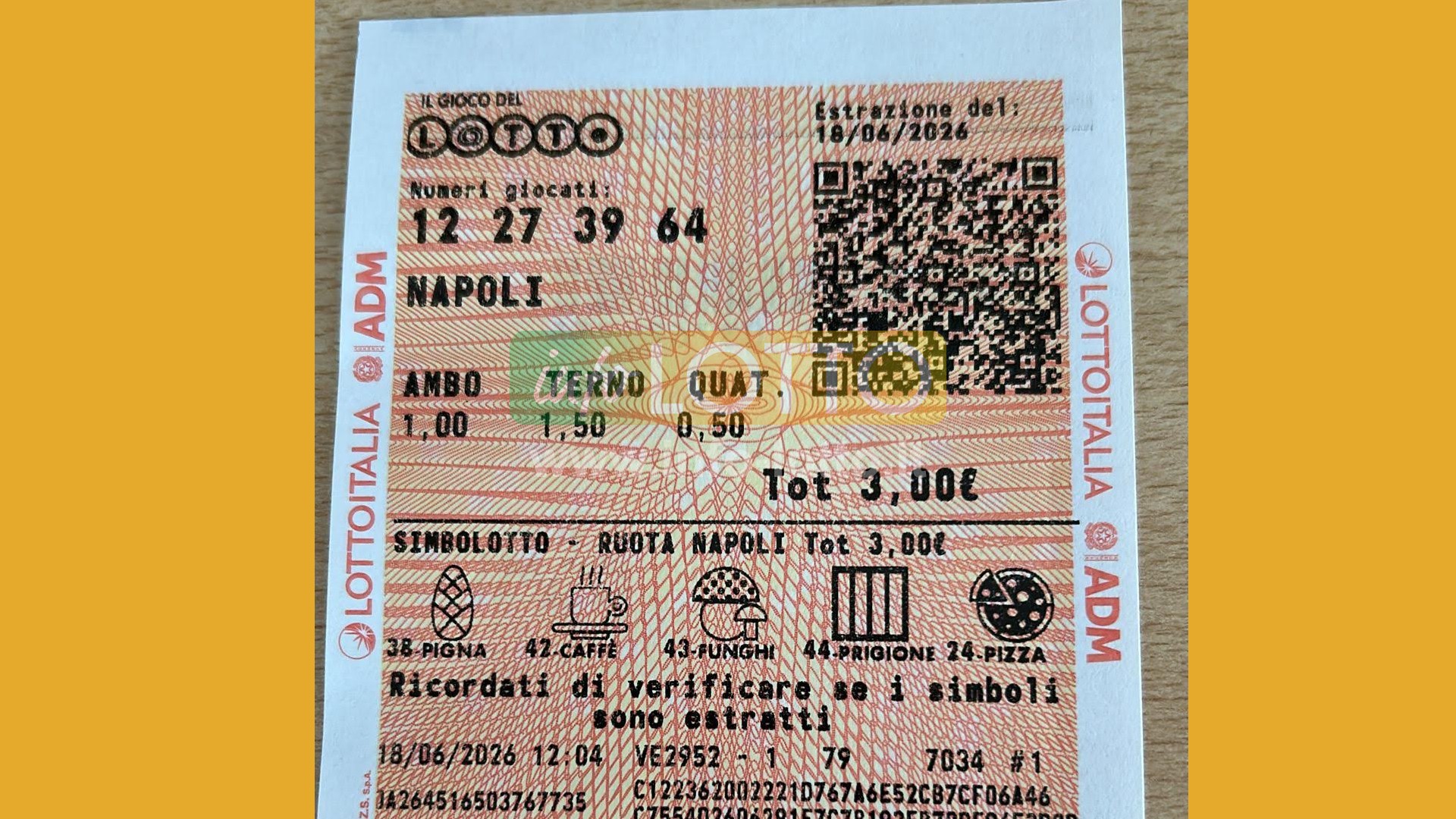 Vincita Giugno 2026